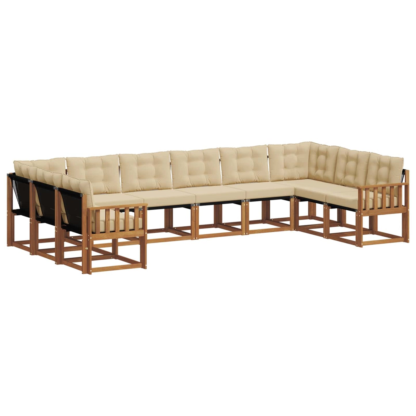 Buiten bankenset met kussen 10 pcs Natuurlijk en Beige is nu te koop bij PeponiXL, paradijselijk wonen!