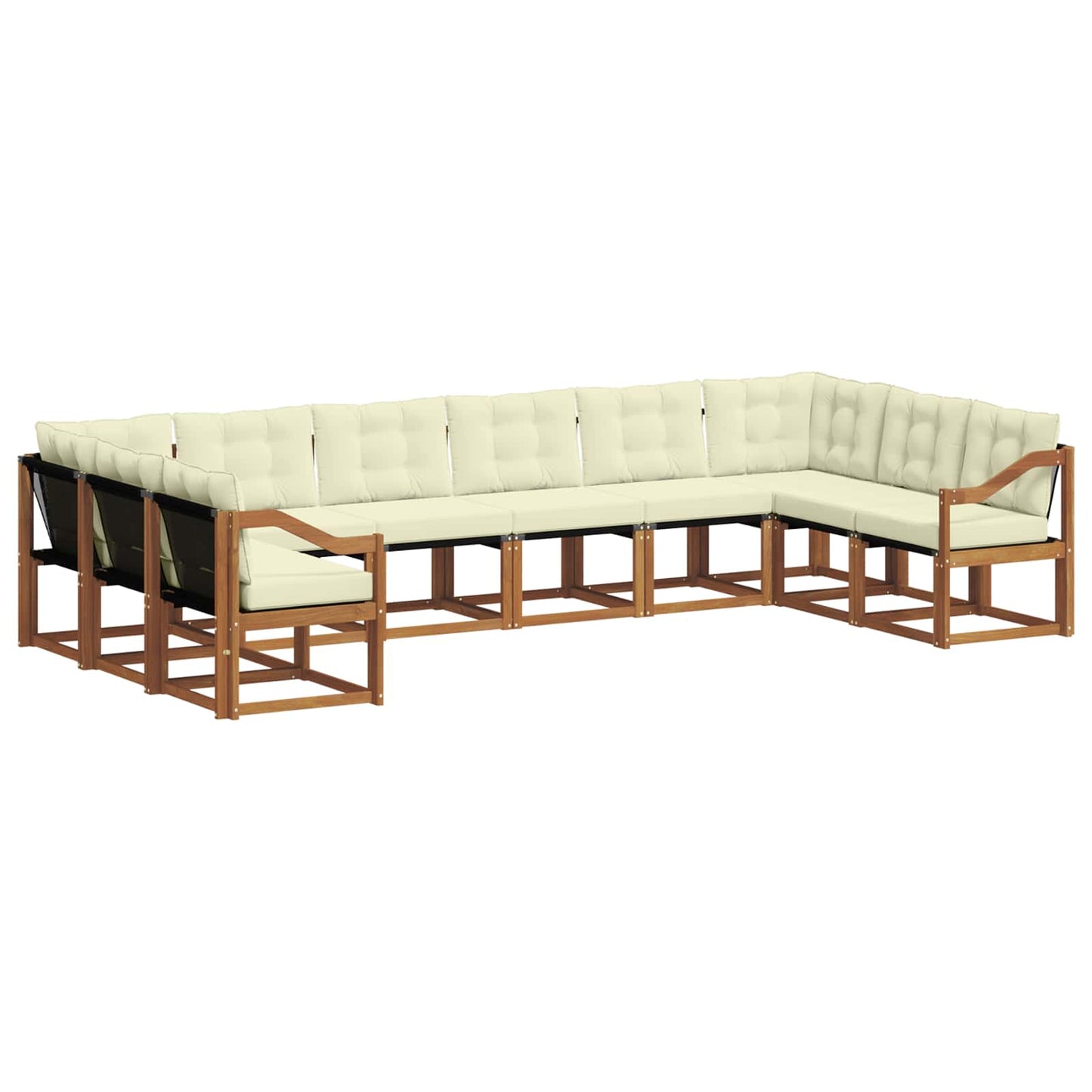 Buiten bankenset met kussen 10 pcs Natuurlijk en Crème is nu te koop bij PeponiXL, paradijselijk wonen!