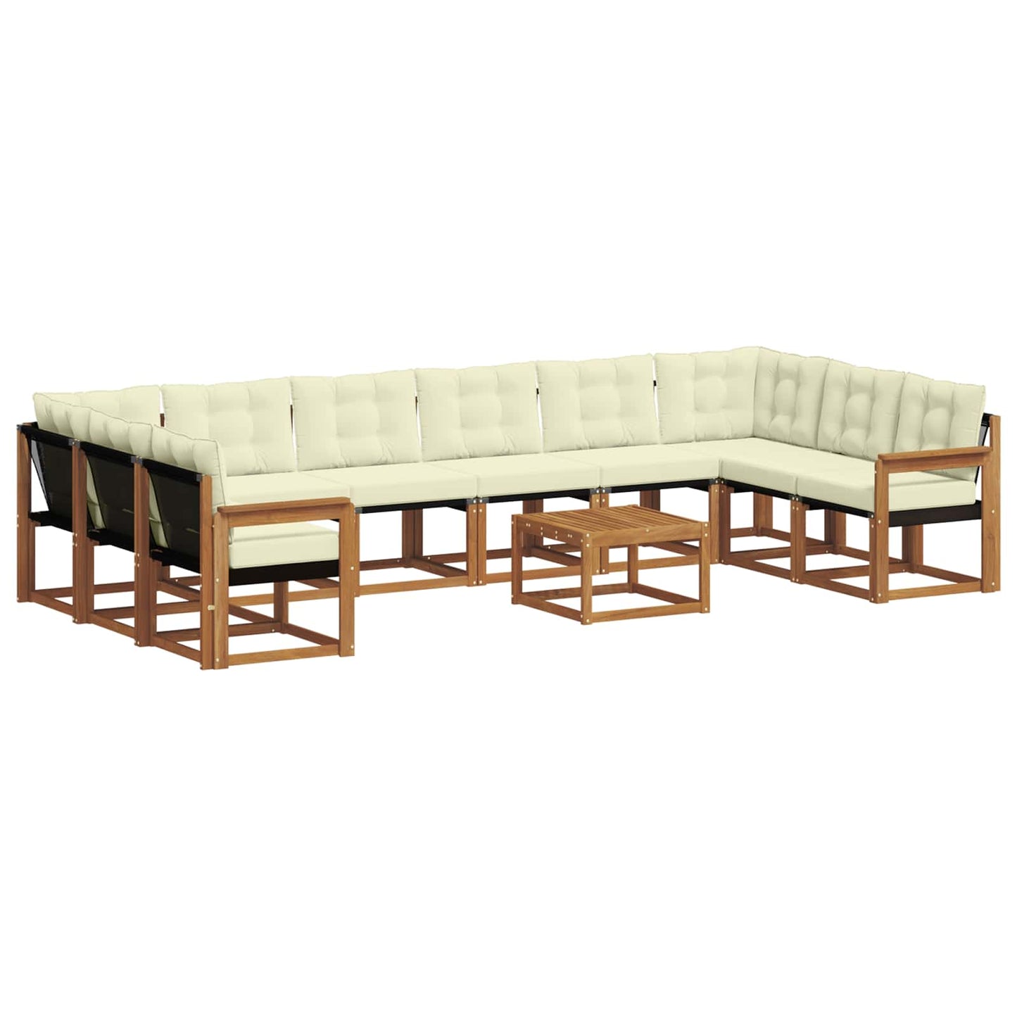 Buiten bankenset met kussen 11 pcs Natuurlijk en Crème is nu te koop bij PeponiXL, paradijselijk wonen!