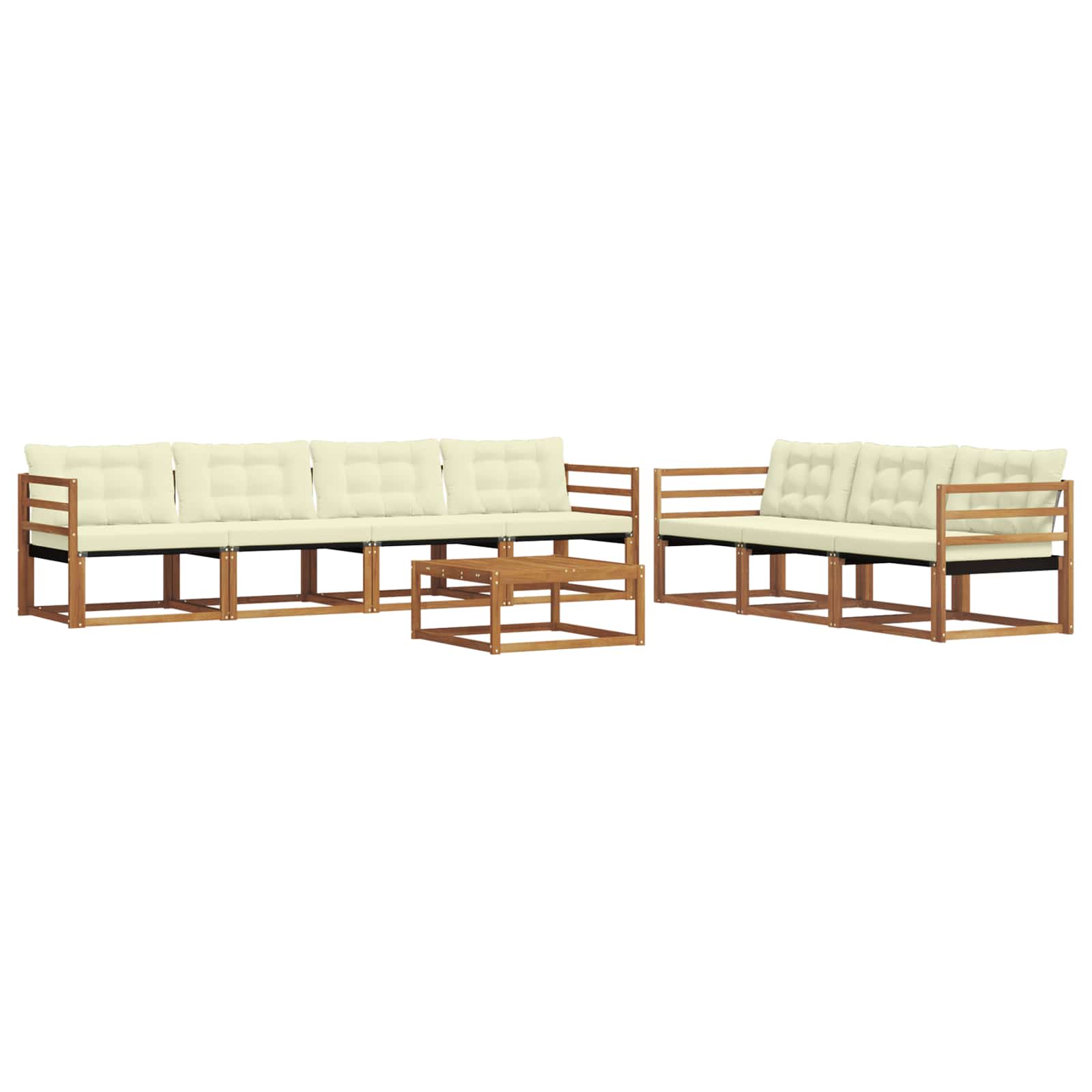 Buiten bankenset met kussen 8 pcs Natuurlijk en Crème is nu te koop bij PeponiXL, paradijselijk wonen!