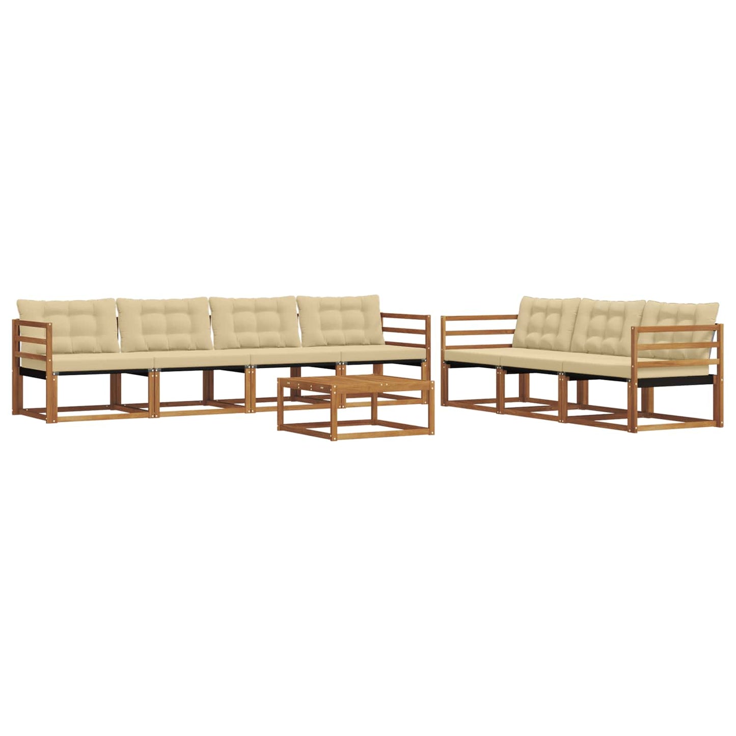 Buiten bankenset met kussen 8 pcs Natuurlijk en Beige is nu te koop bij PeponiXL, paradijselijk wonen!