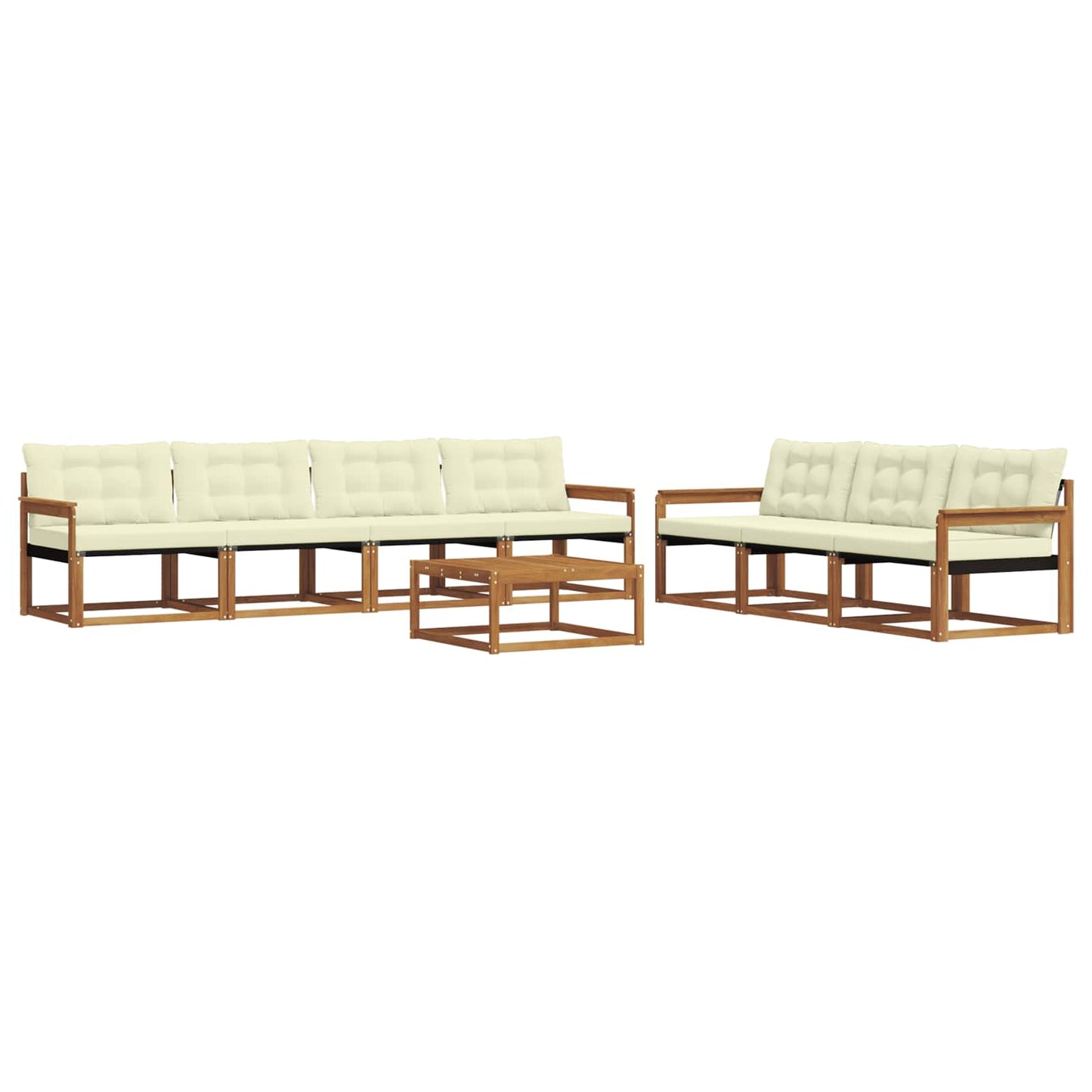 Buiten bankenset met kussen 8 pcs Natuurlijk en Crème is nu te koop bij PeponiXL, paradijselijk wonen!