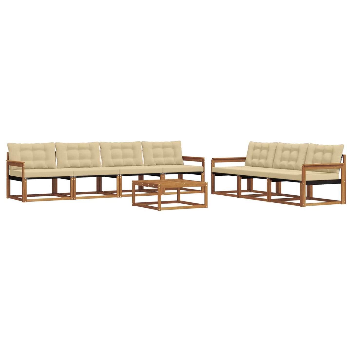 Buiten bankenset met kussen 8 pcs Natuurlijk en Beige is nu te koop bij PeponiXL, paradijselijk wonen!