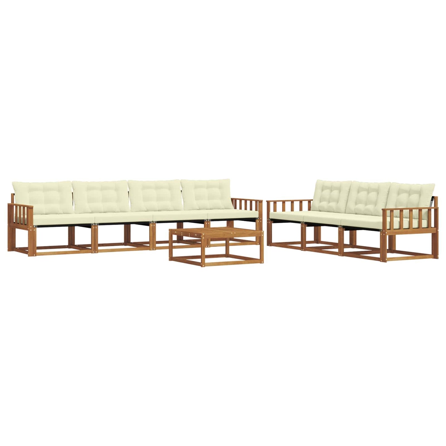 Buiten bankenset met kussen 8 pcs Natuurlijk en Crème is nu te koop bij PeponiXL, paradijselijk wonen!