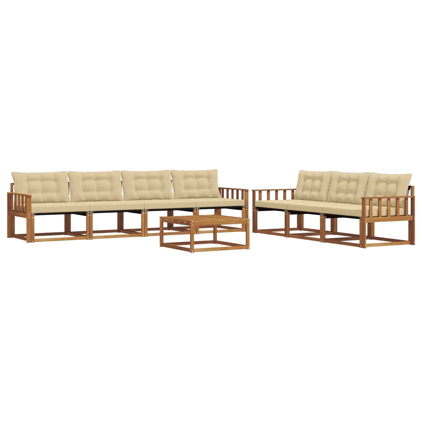 Buiten bankenset met kussen 8 pcs Natuurlijk en Beige is nu te koop bij PeponiXL, paradijselijk wonen!