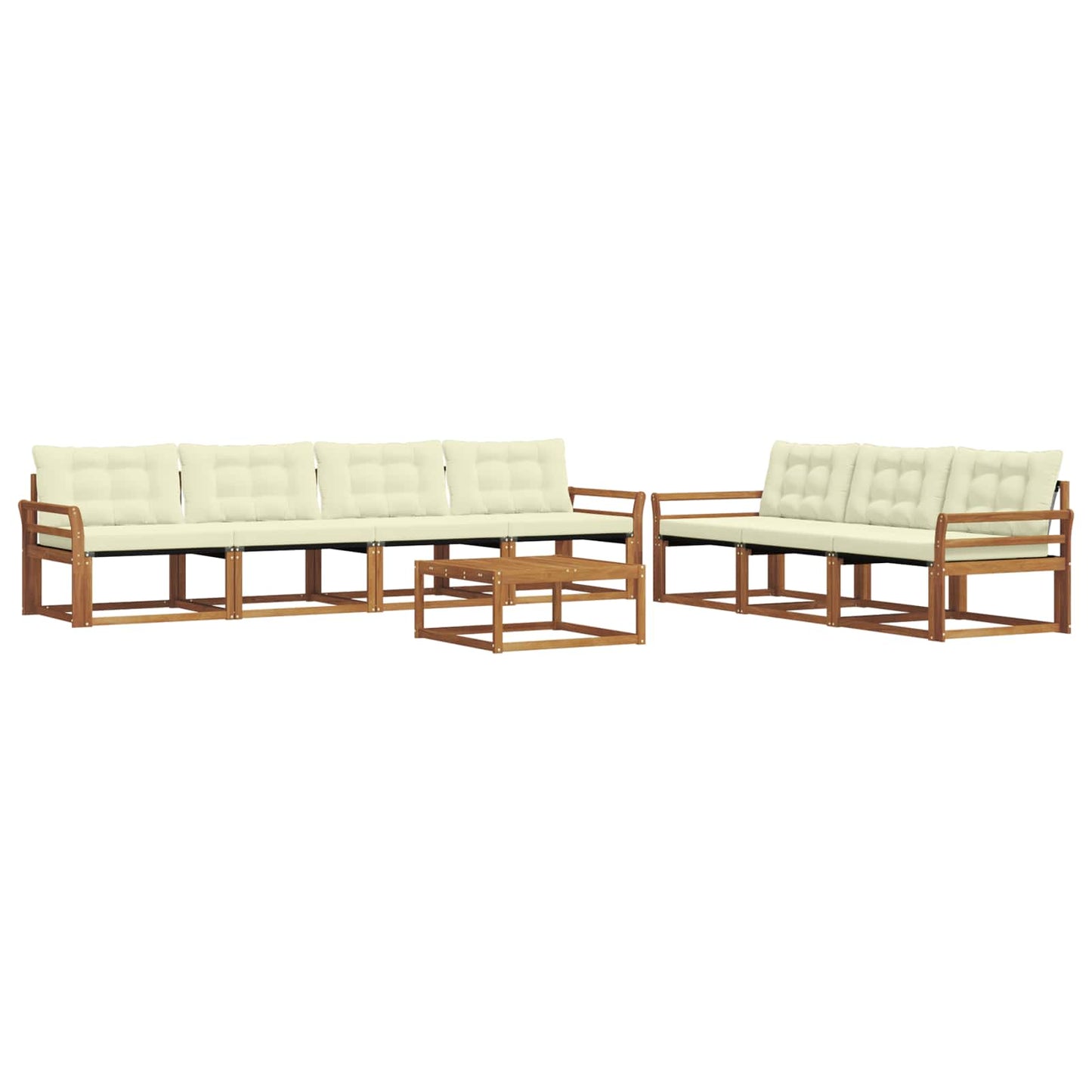 Buiten bankenset met kussen 8 pcs Natuurlijk en Crème is nu te koop bij PeponiXL, paradijselijk wonen!