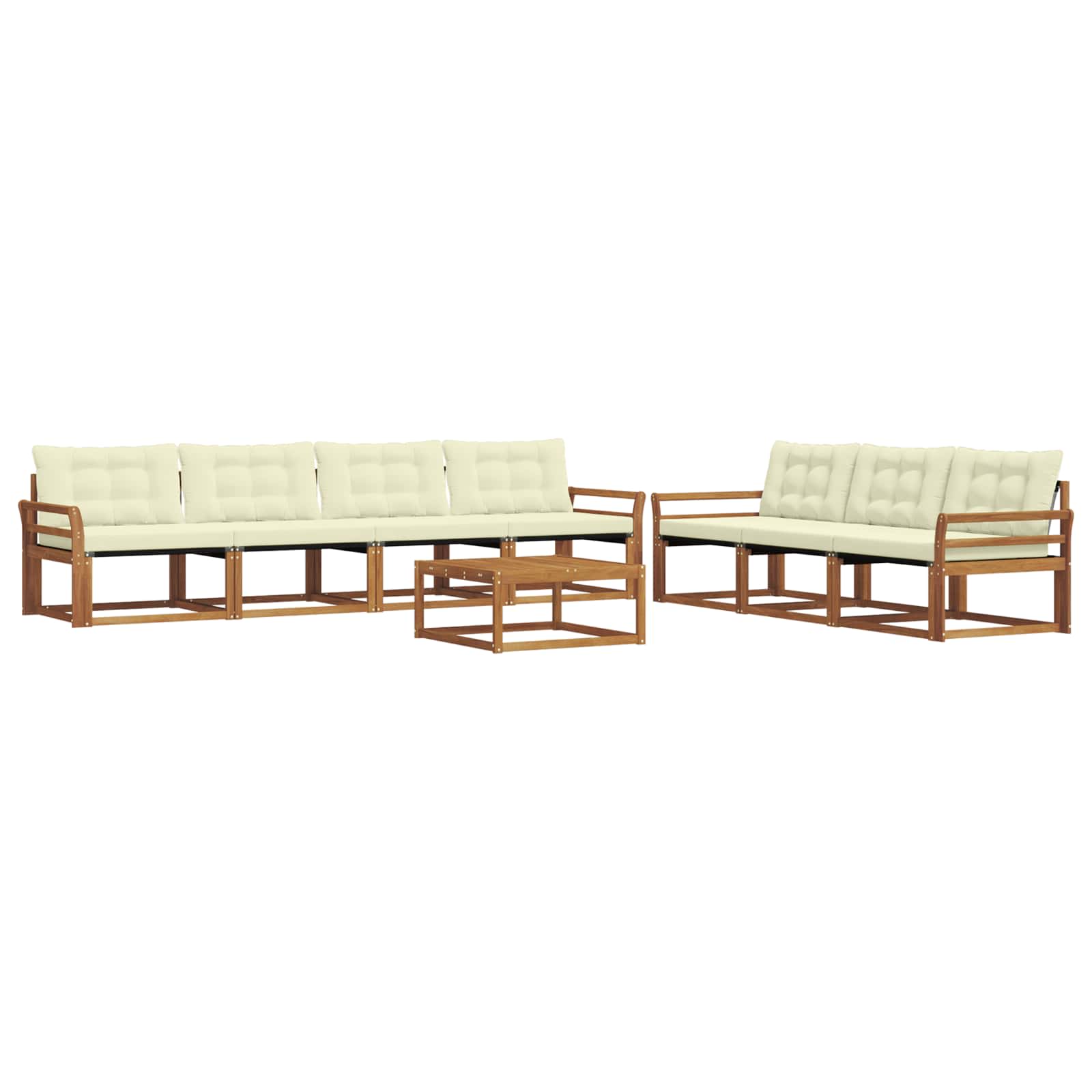 Buiten bankenset met kussen 8 pcs Natuurlijk en Crème is nu te koop bij PeponiXL, paradijselijk wonen!
