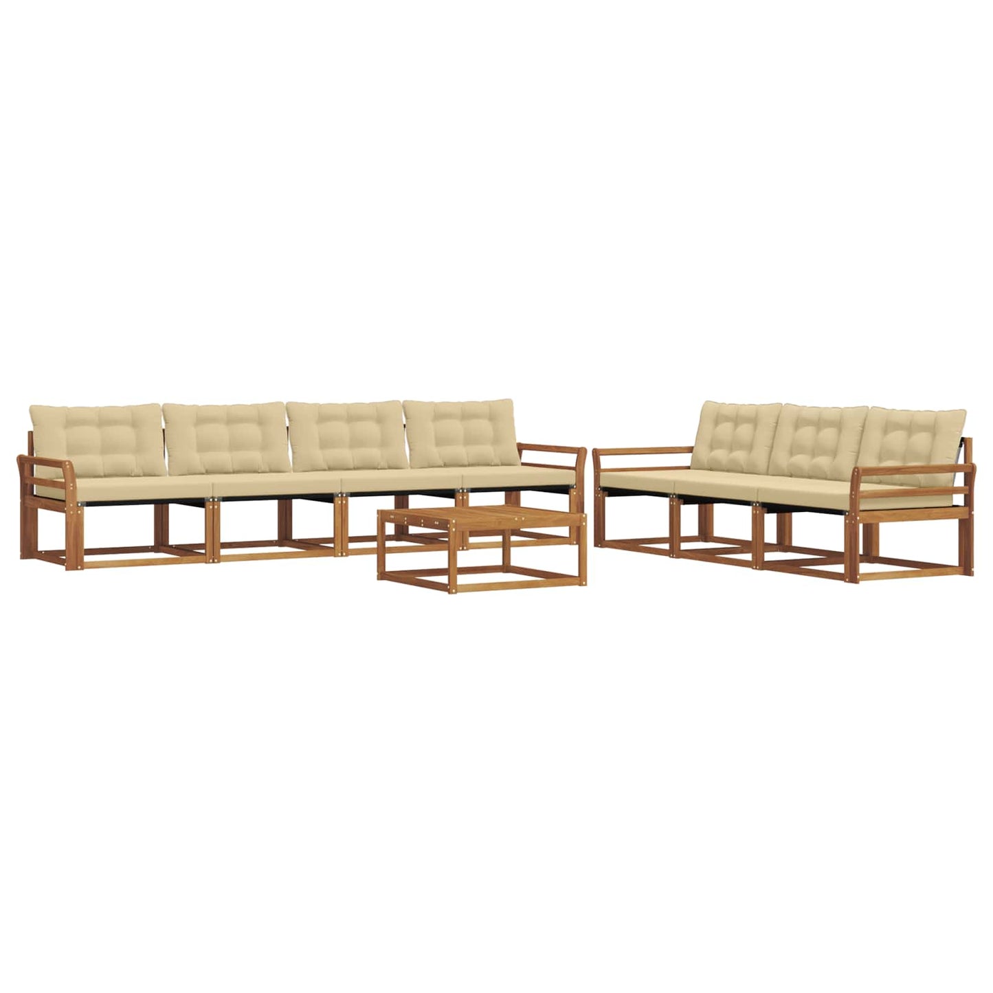 Buiten bankenset met kussen 8 pcs Natuurlijk en Beige is nu te koop bij PeponiXL, paradijselijk wonen!