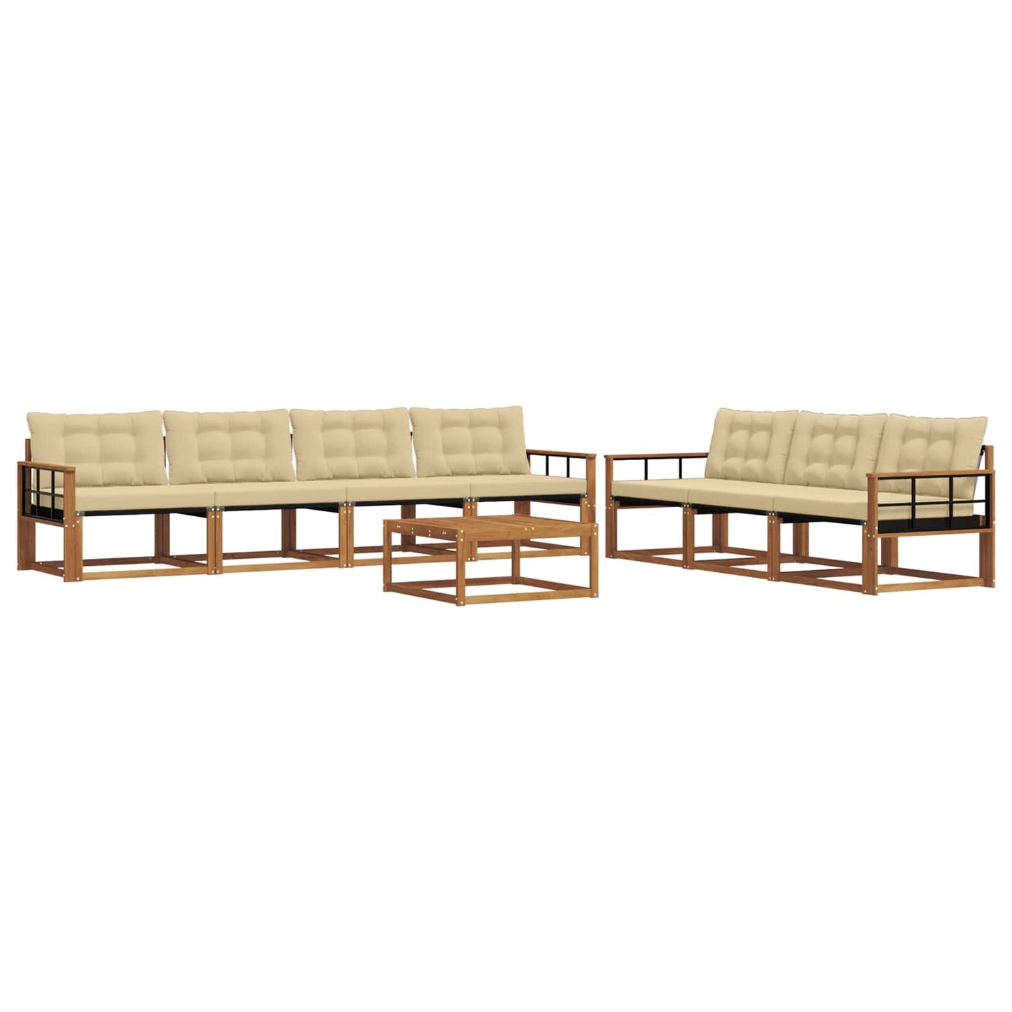Buiten bankenset met kussen 8 pcs Natuurlijk en Beige is nu te koop bij PeponiXL, paradijselijk wonen!