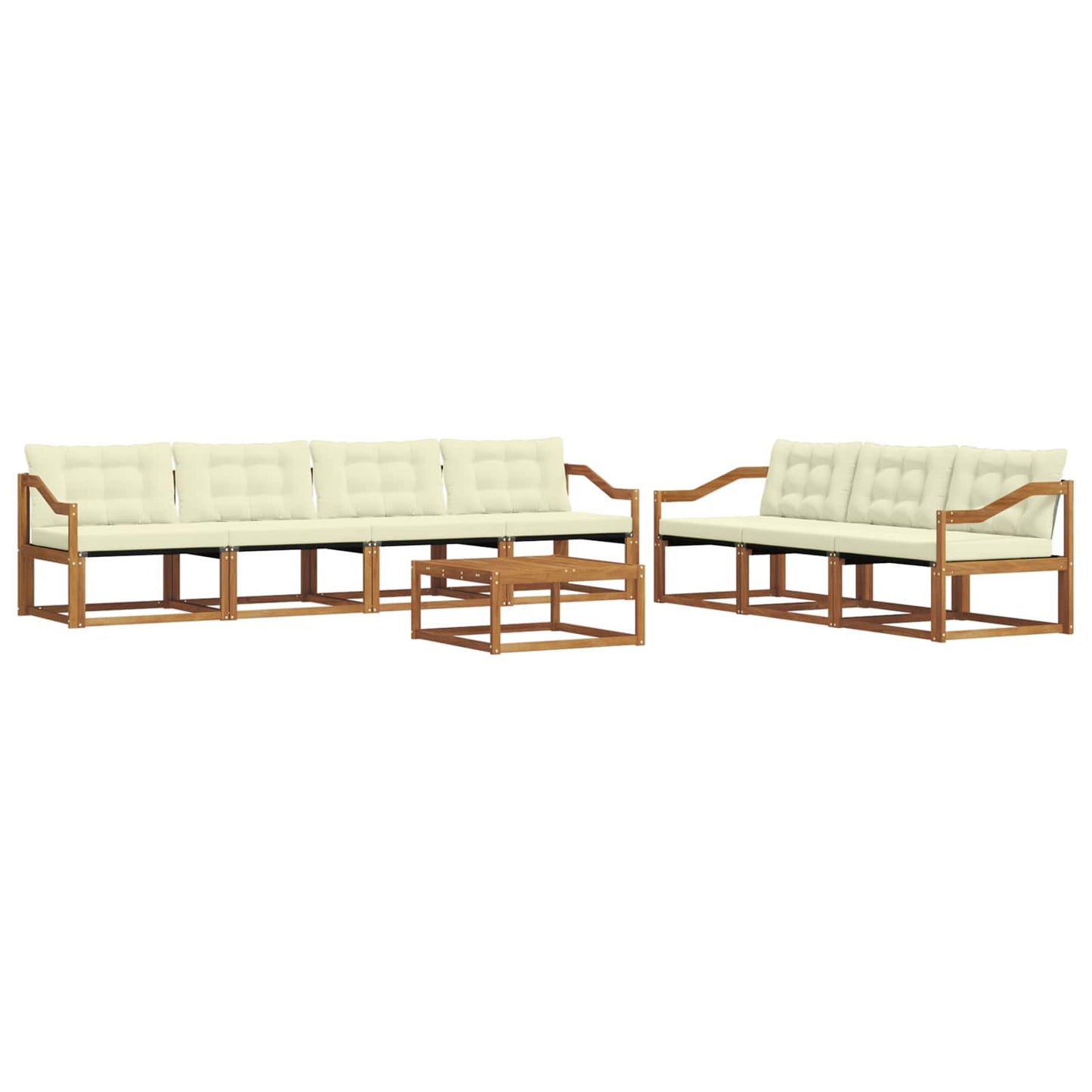 Buiten bankenset met kussen 8 pcs Natuurlijk en Crème is nu te koop bij PeponiXL, paradijselijk wonen!
