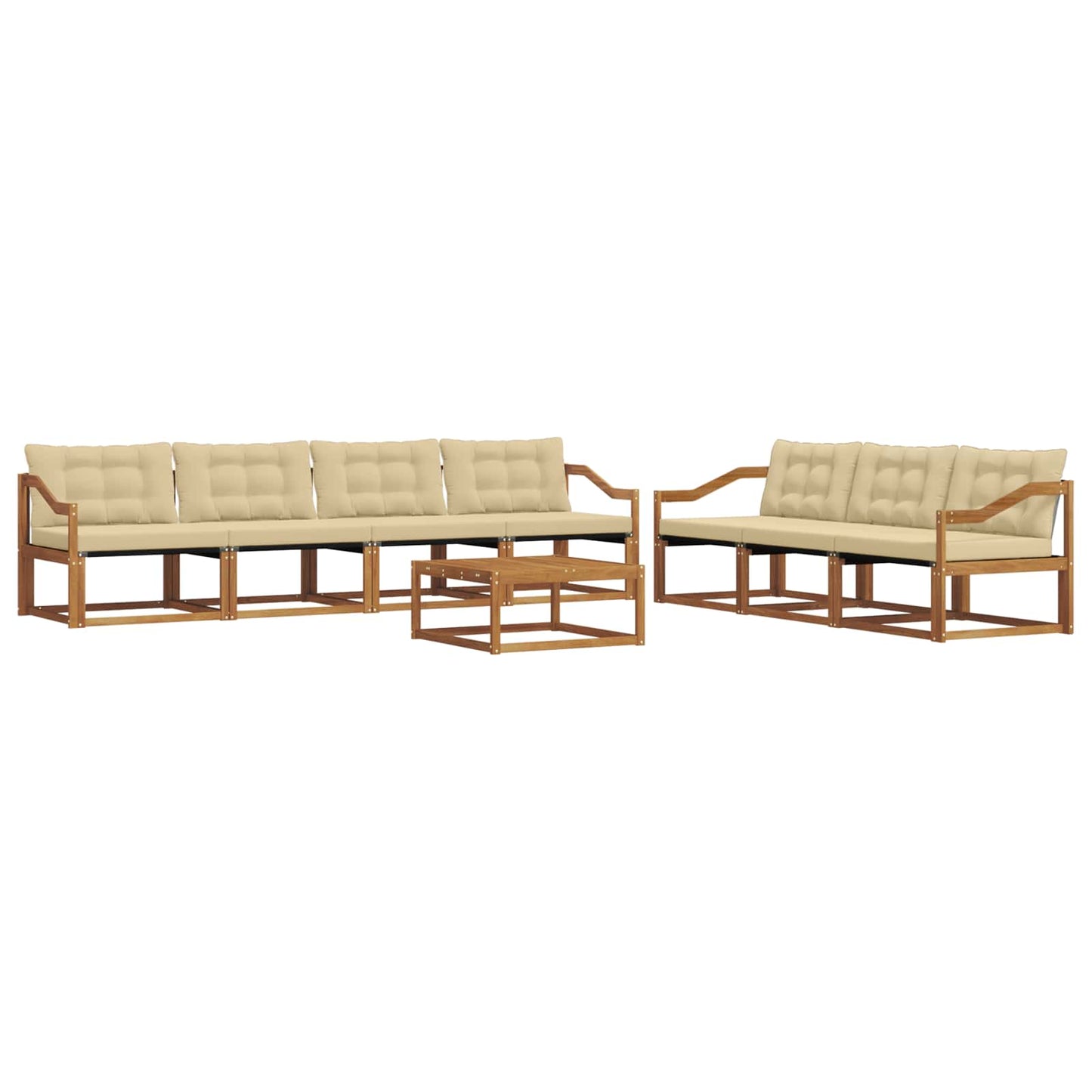 Buiten bankenset met kussen 8 pcs Natuurlijk en Beige is nu te koop bij PeponiXL, paradijselijk wonen!