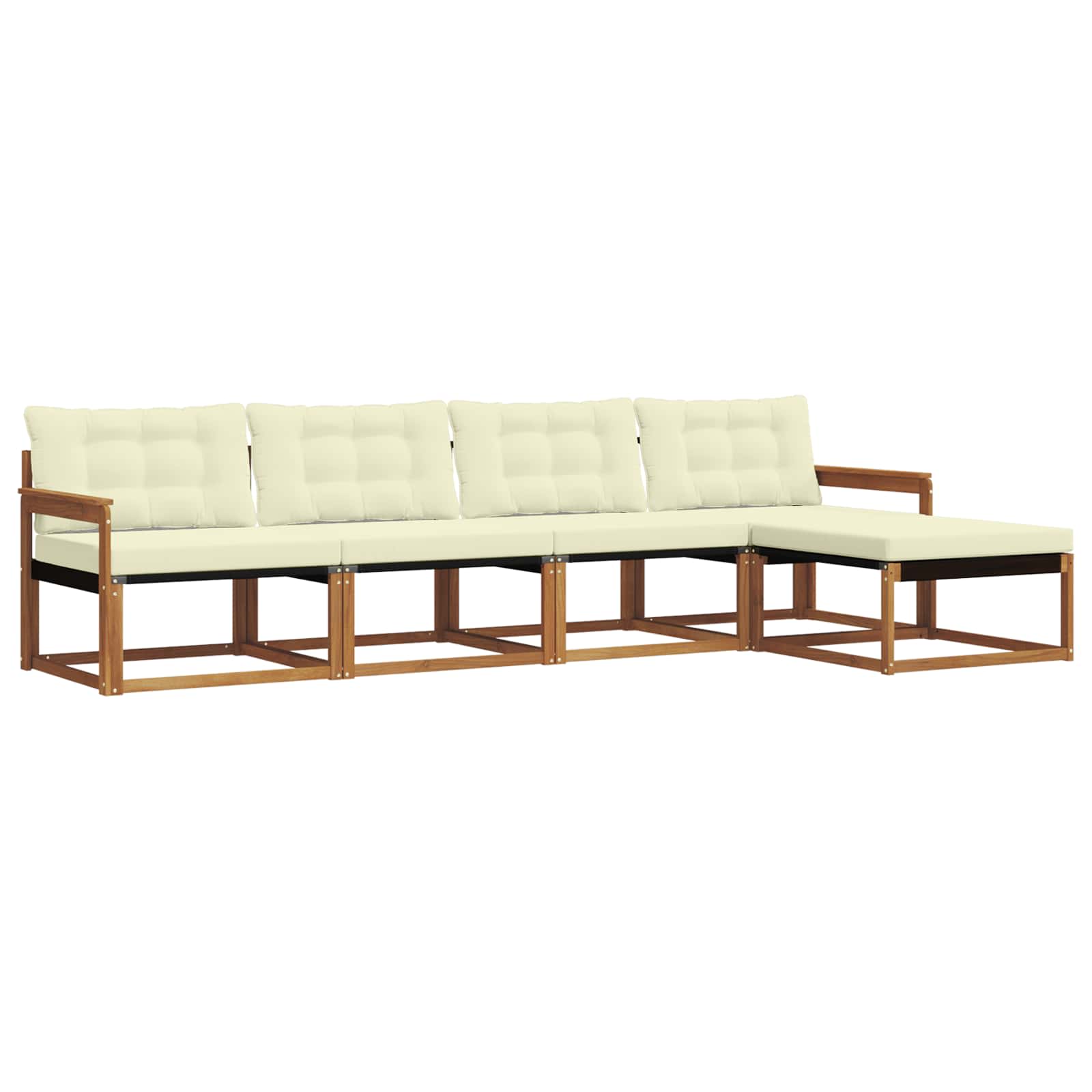 Buiten bankenset met kussen 5 pcs Natuurlijk en Crème is nu te koop bij PeponiXL, paradijselijk wonen!