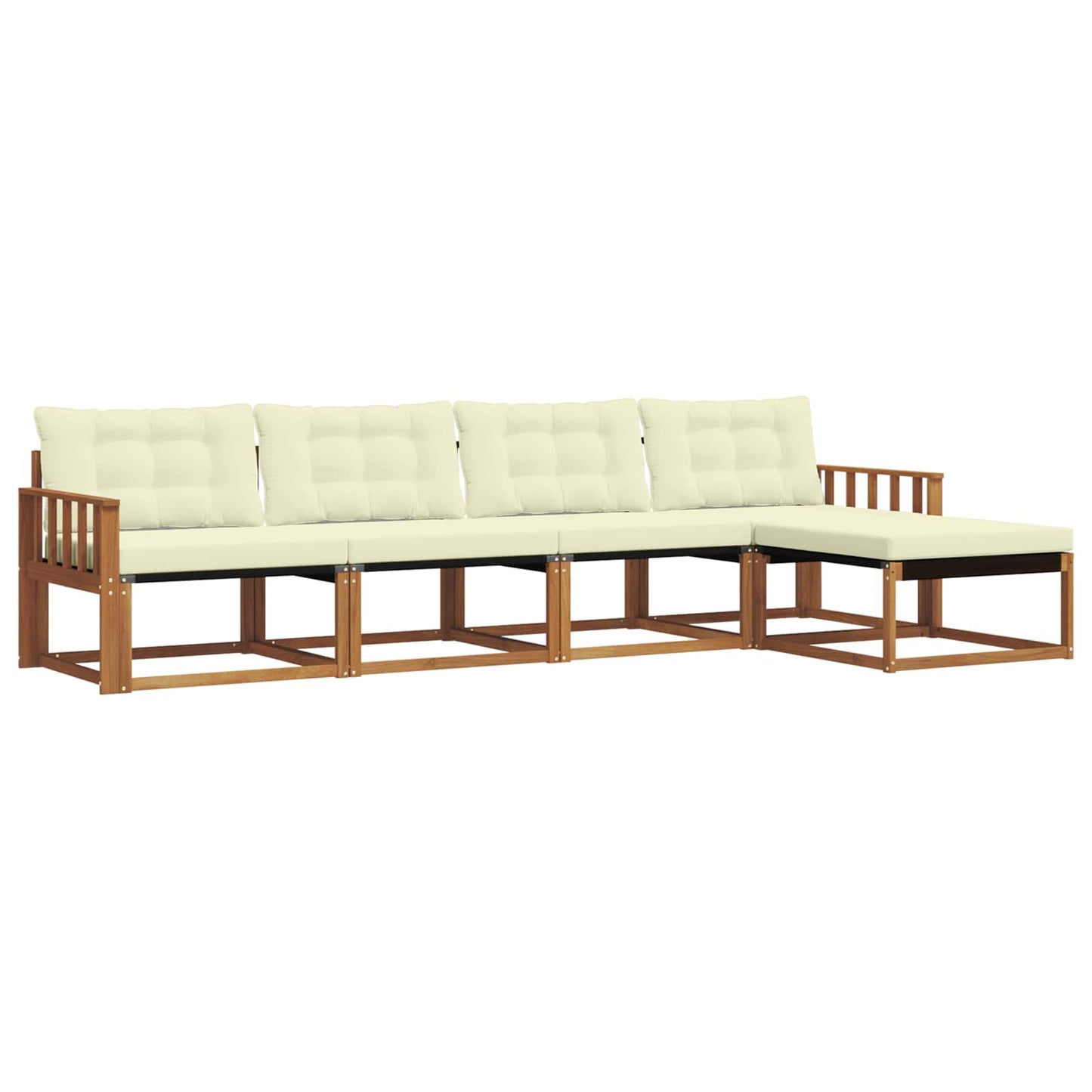 Buiten bankenset met kussen 5 pcs Natuurlijk en Crème is nu te koop bij PeponiXL, paradijselijk wonen!