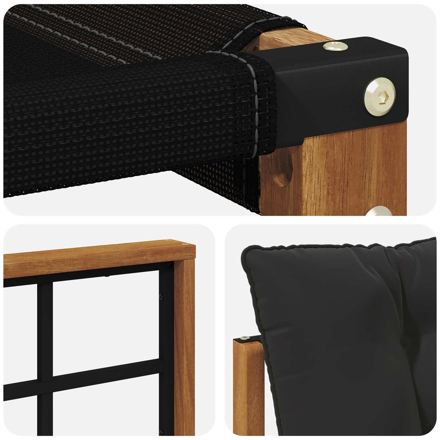 Buiten bankenset met kussen 5 pcs Natuurlijk en Zwart is nu te koop bij PeponiXL, paradijselijk wonen!