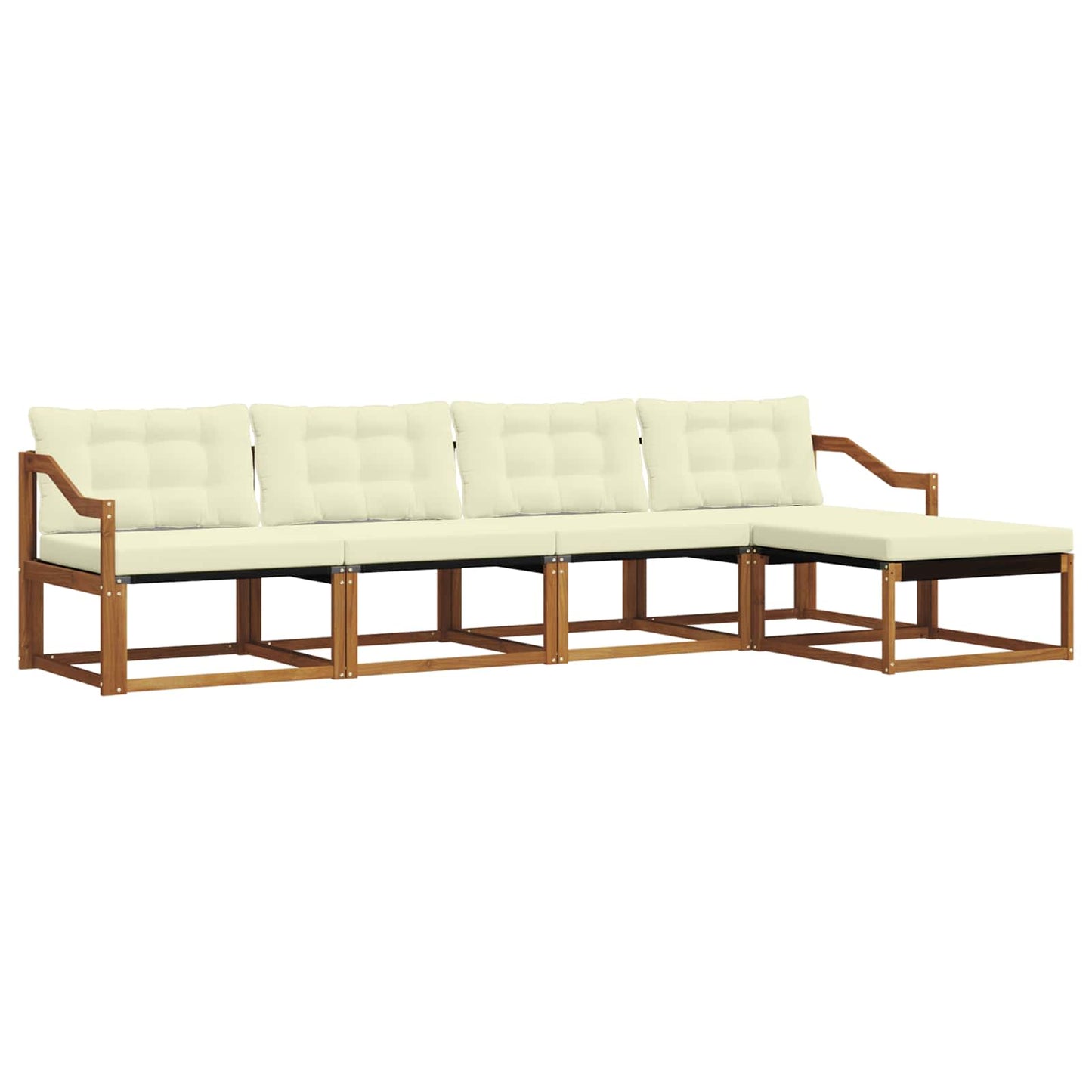 Buiten bankenset met kussen 5 pcs Natuurlijk en Crème is nu te koop bij PeponiXL, paradijselijk wonen!