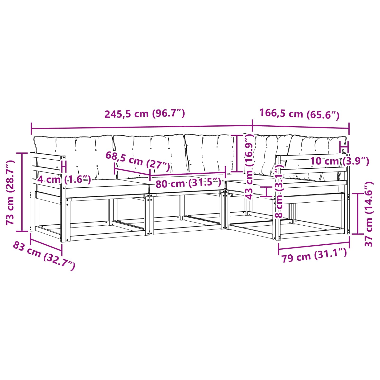Buiten bankenset met kussen 4 pcs Natuurlijk en Lichtgrijs is nu te koop bij PeponiXL, paradijselijk wonen!
