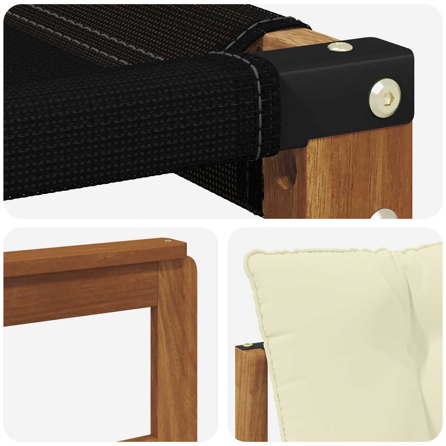 Buiten bankenset met kussen 4 pcs Natuurlijk en Crème is nu te koop bij PeponiXL, paradijselijk wonen!