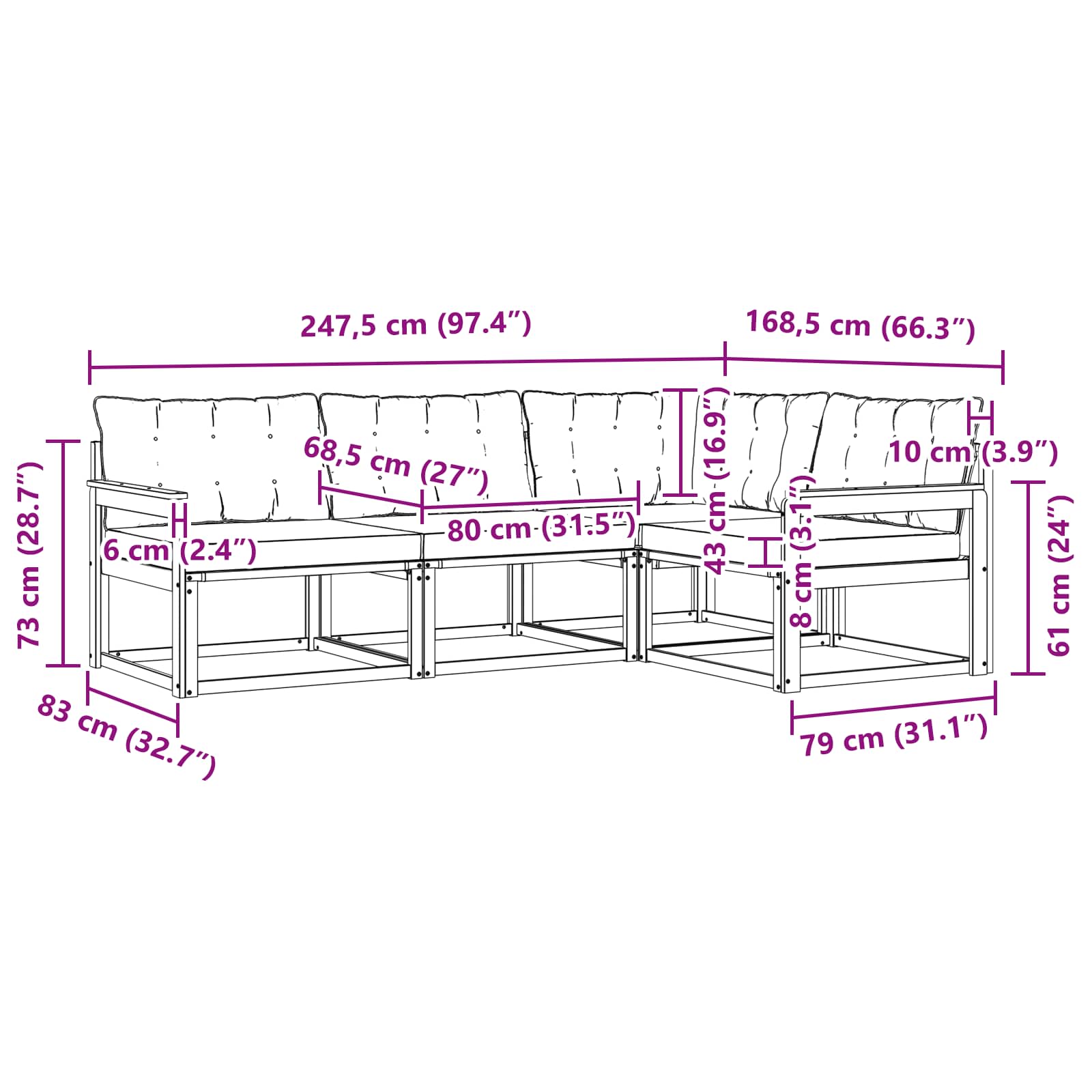Buiten bankenset met kussen 4 pcs Natuurlijk en Lichtgrijs is nu te koop bij PeponiXL, paradijselijk wonen!