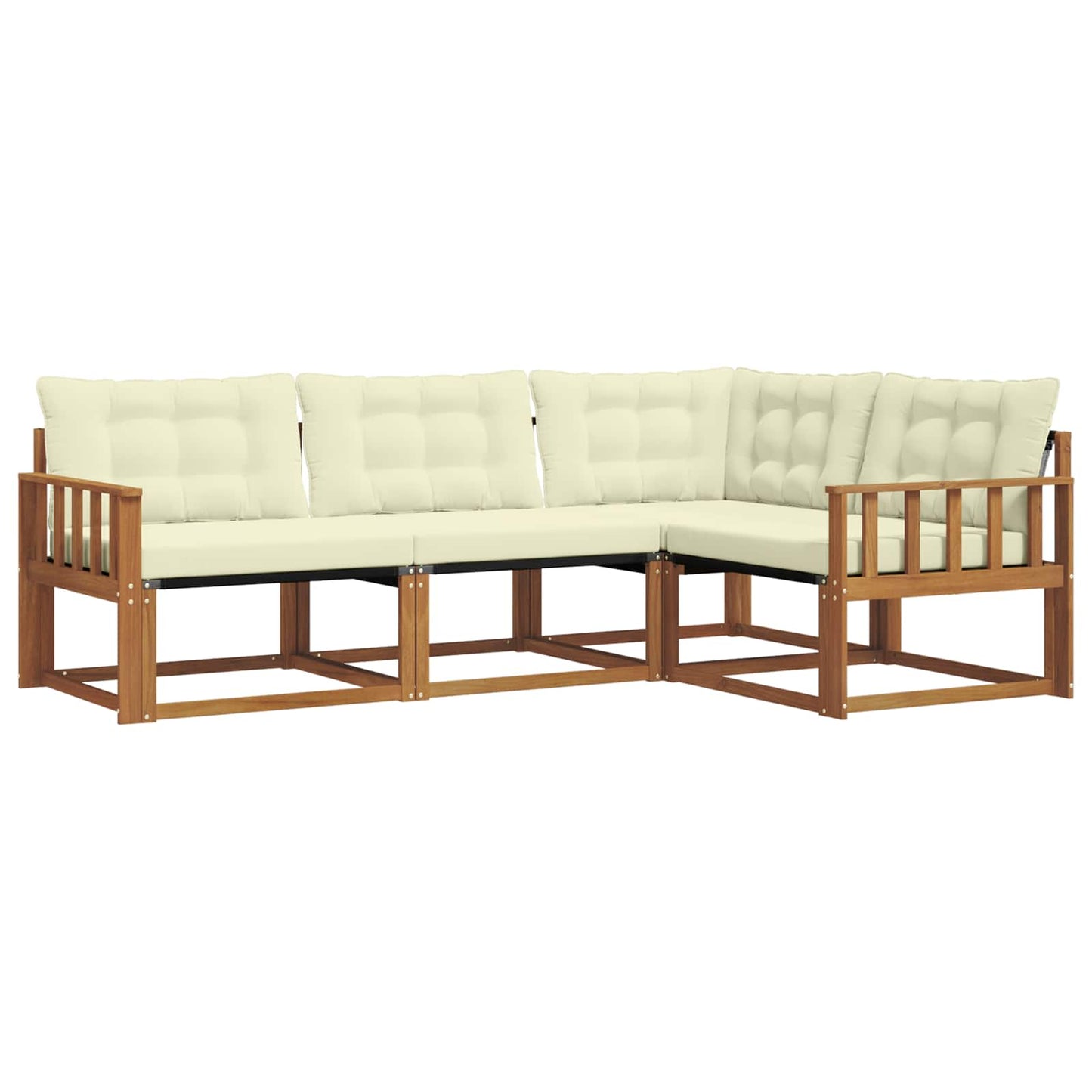 Buiten bankenset met kussen 4 pcs Natuurlijk en Crème is nu te koop bij PeponiXL, paradijselijk wonen!
