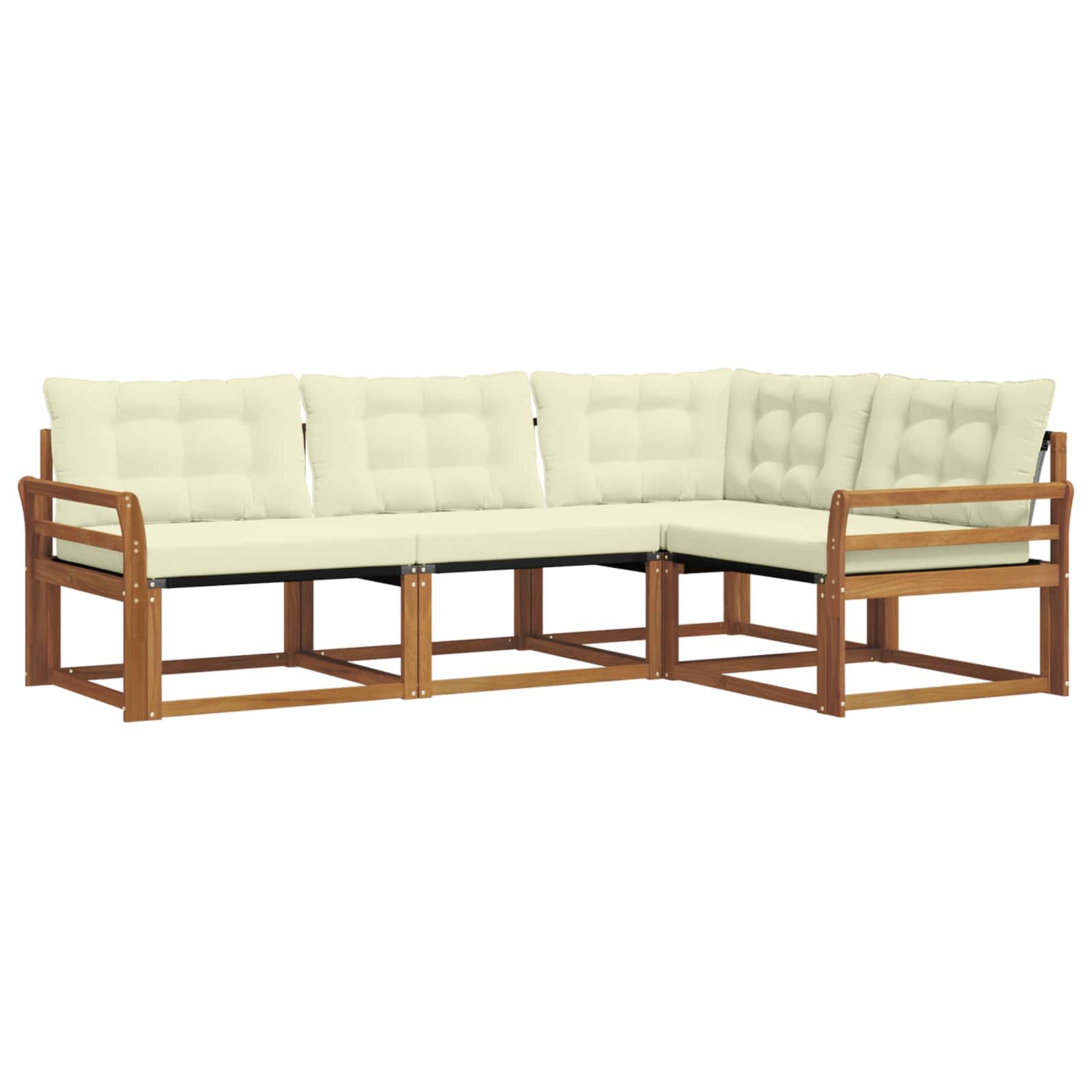 Buiten bankenset met kussen 4 pcs Natuurlijk en Crème is nu te koop bij PeponiXL, paradijselijk wonen!