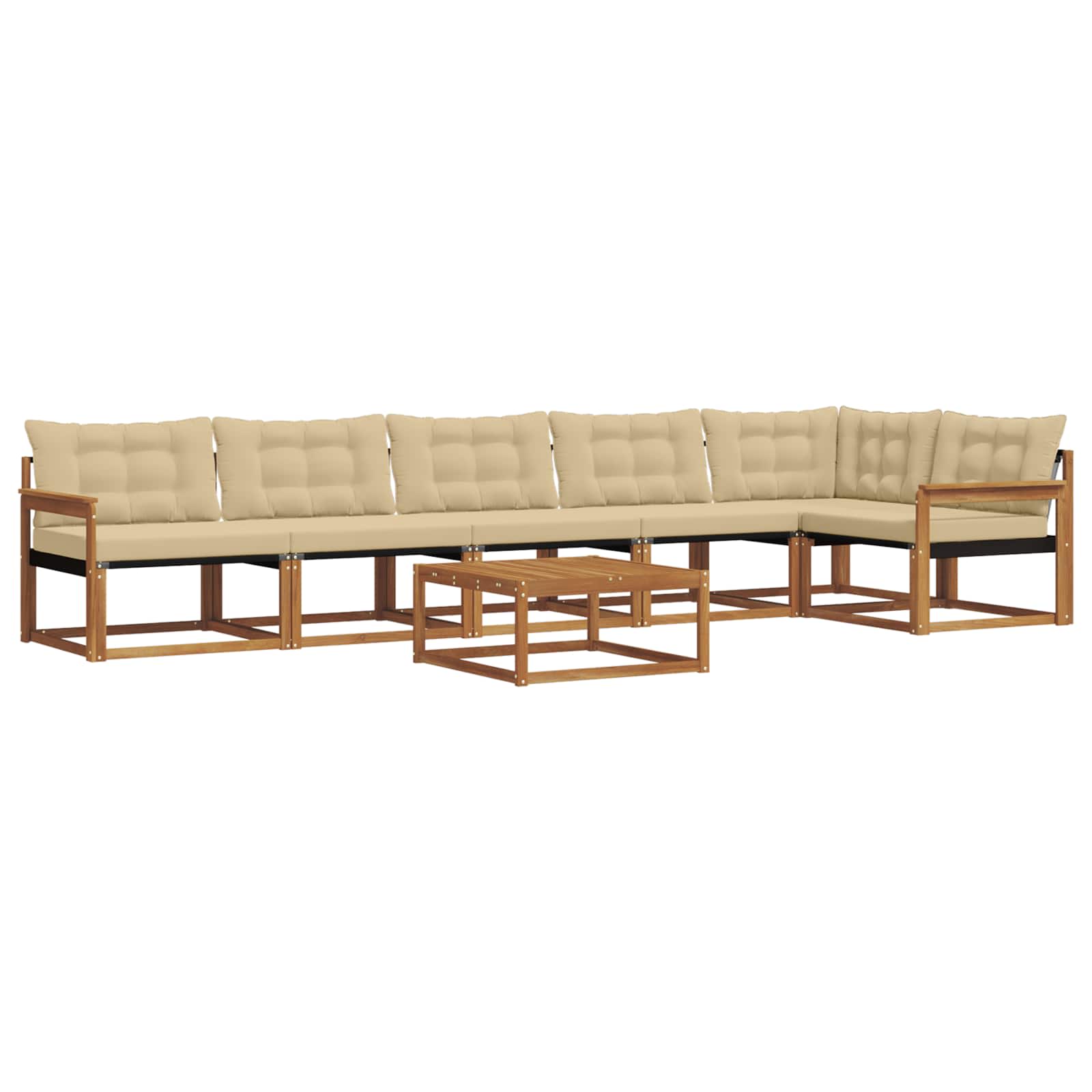 Buiten bankenset met kussen 7 pcs Natuurlijk en Beige is nu te koop bij PeponiXL, paradijselijk wonen!