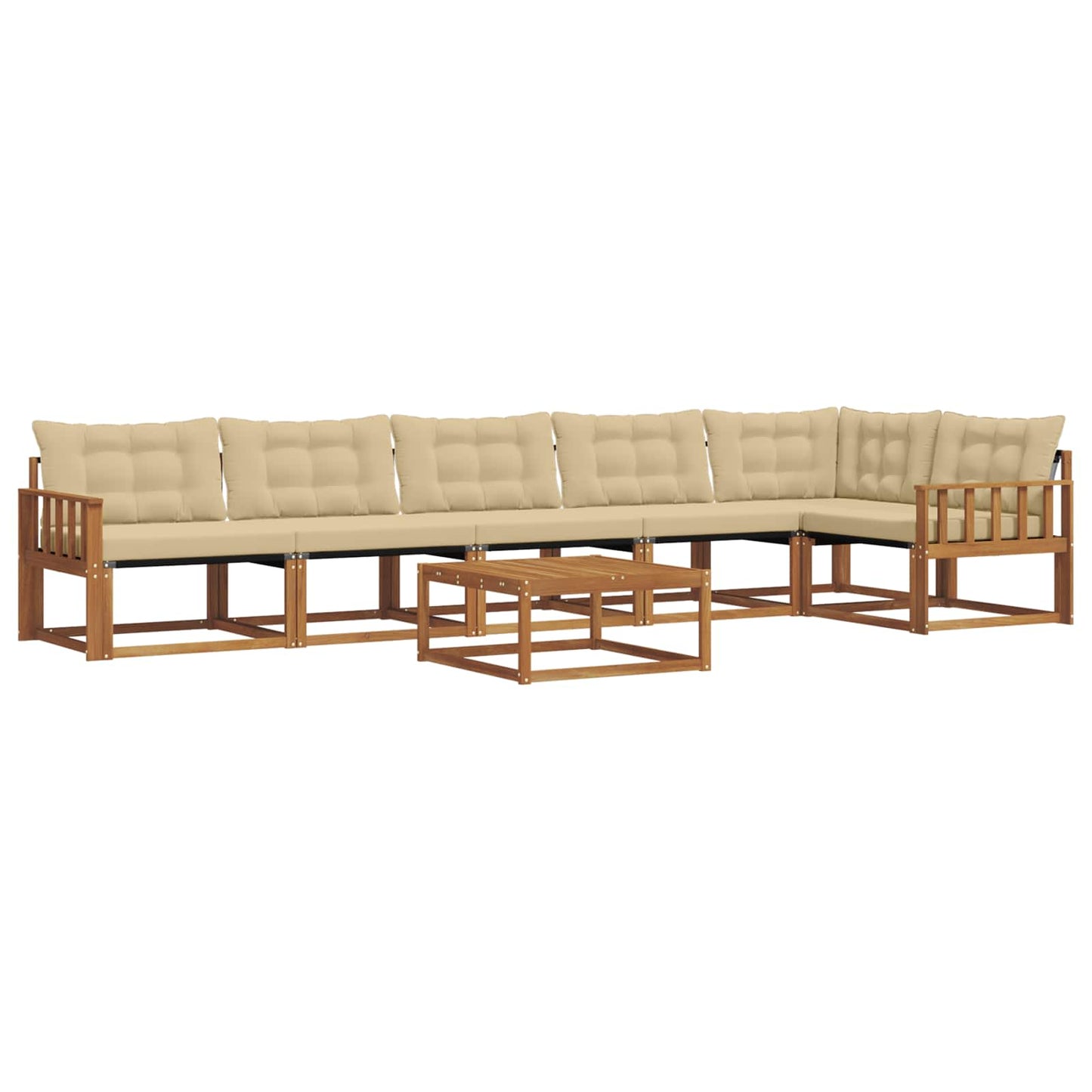 Buiten bankenset met kussen 7 pcs Natuurlijk en Beige is nu te koop bij PeponiXL, paradijselijk wonen!