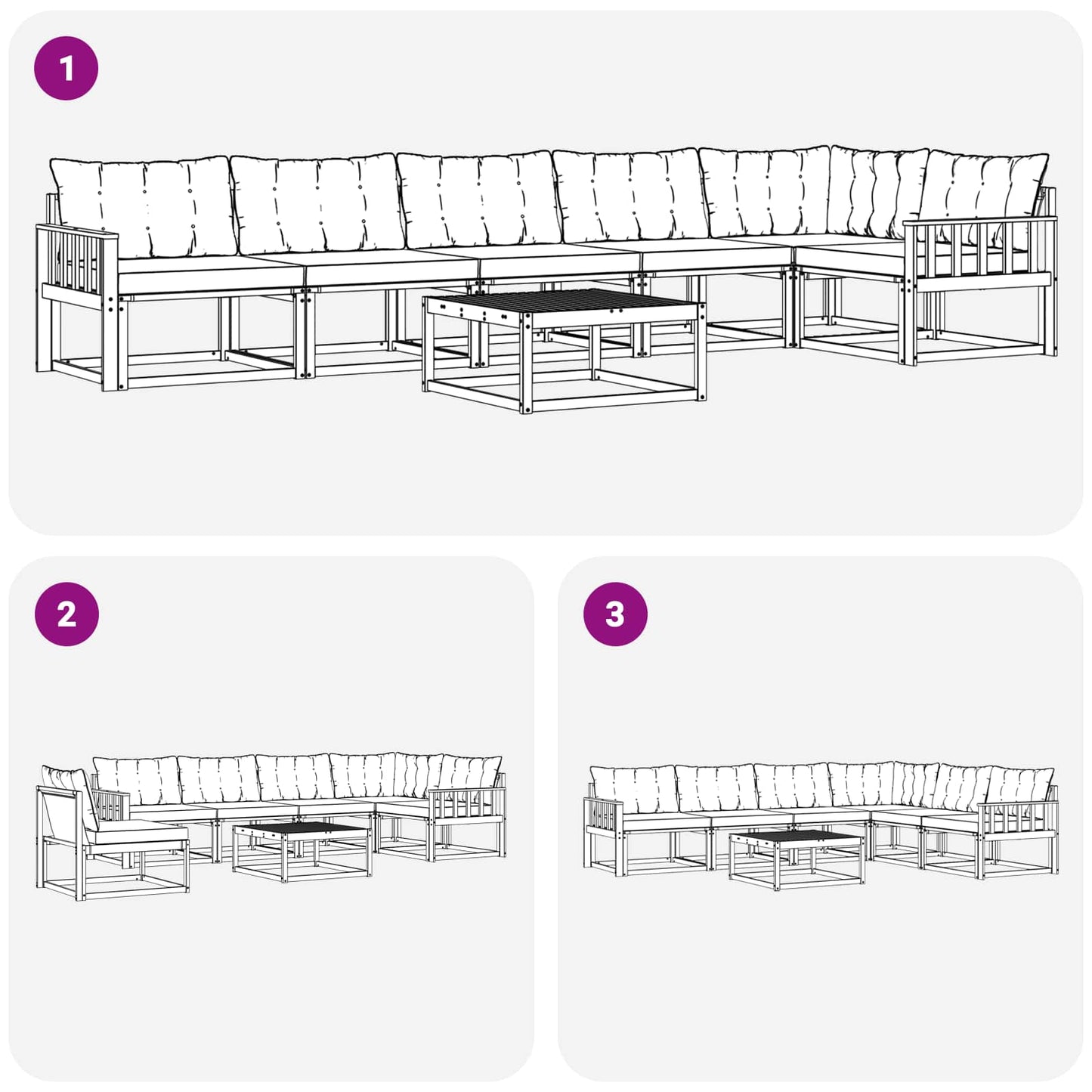 Buiten bankenset met kussen 7 pcs Natuurlijk en Beige is nu te koop bij PeponiXL, paradijselijk wonen!