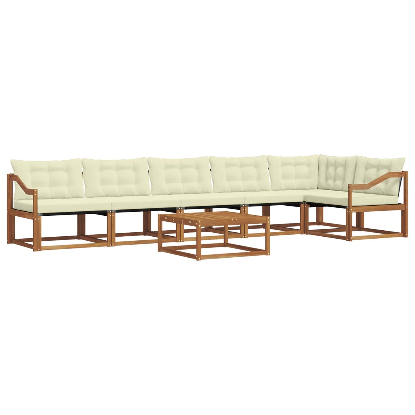 Buiten bankenset met kussen 7 pcs Natuurlijk en Crème is nu te koop bij PeponiXL, paradijselijk wonen!