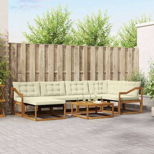 Buiten bankenset 19 pcs Natuurlijk en Crème Massief Acaciahout is nu te koop bij PeponiXL, paradijselijk wonen!