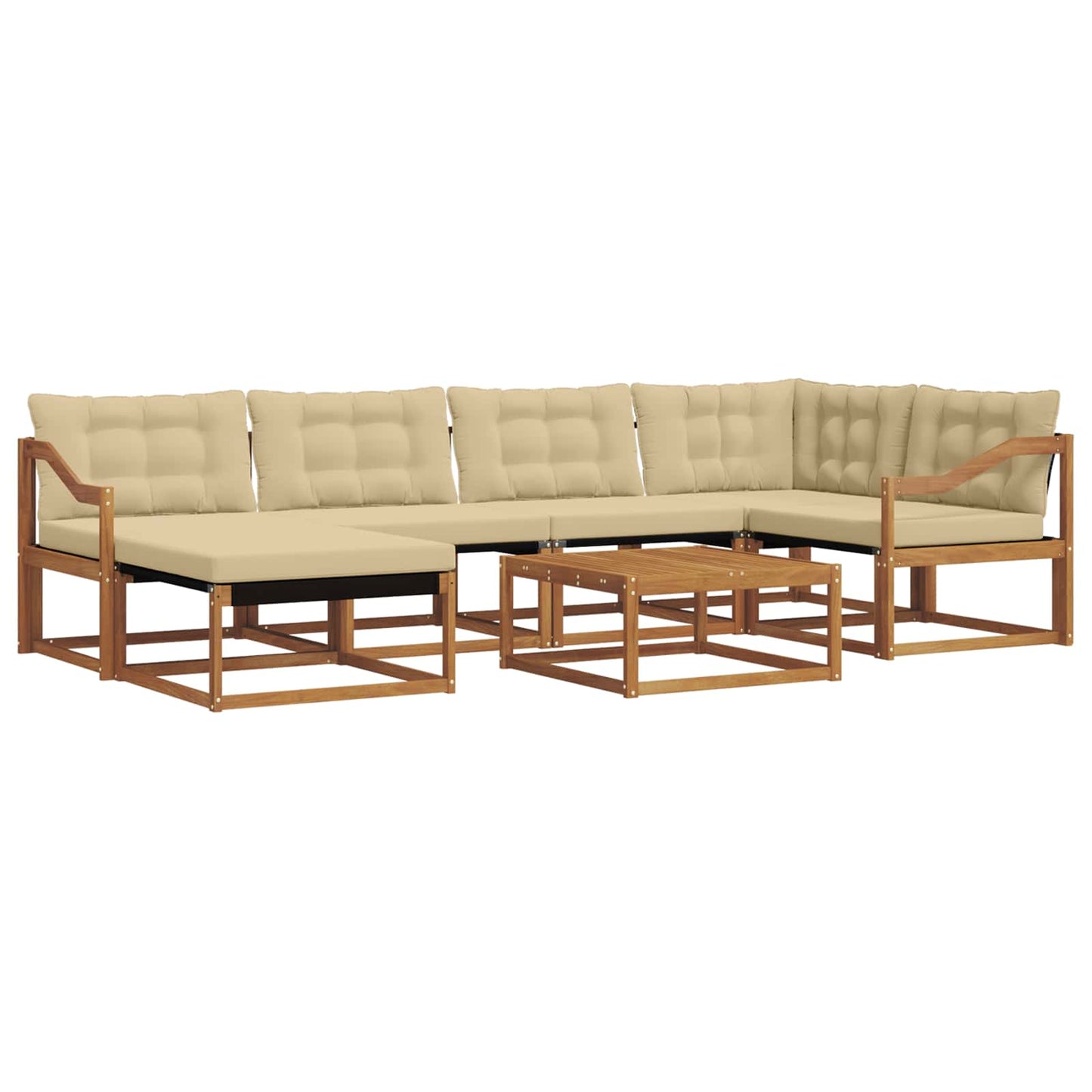 Buiten bankenset 19 pcs Natuurlijk en Beige Massief Acaciahout is nu te koop bij PeponiXL, paradijselijk wonen!