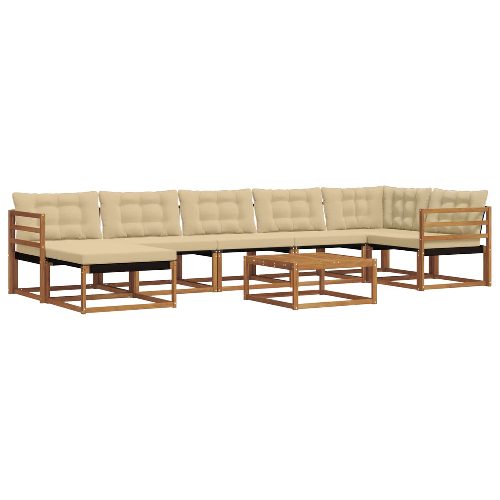 Buiten bankenset 22 pcs Natuurlijk en Beige Massief Acaciahout is nu te koop bij PeponiXL, paradijselijk wonen!