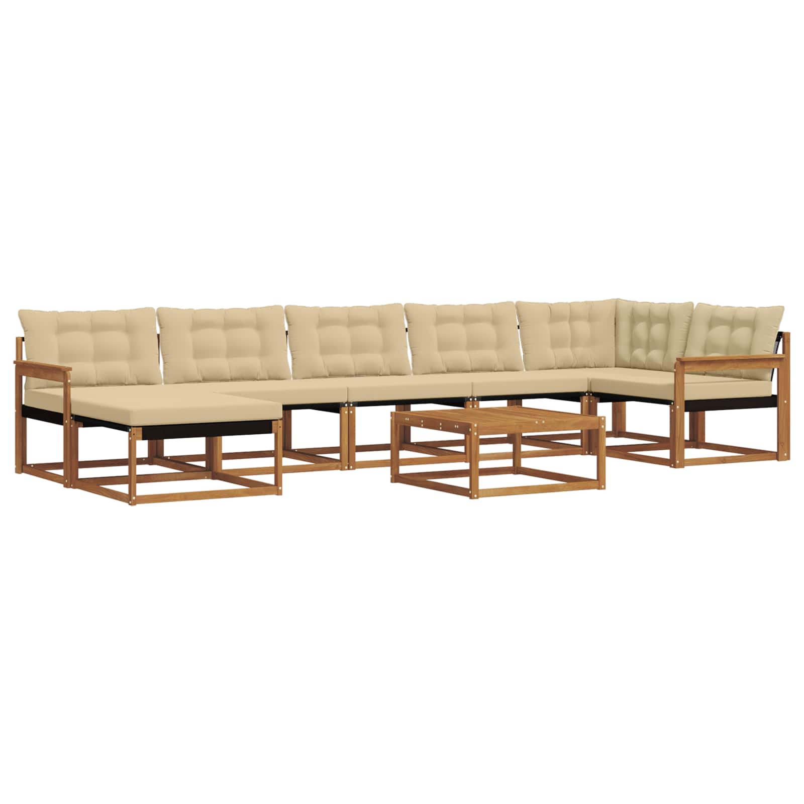 Buiten bankenset 22 pcs Natuurlijk en Beige Massief Acaciahout is nu te koop bij PeponiXL, paradijselijk wonen!