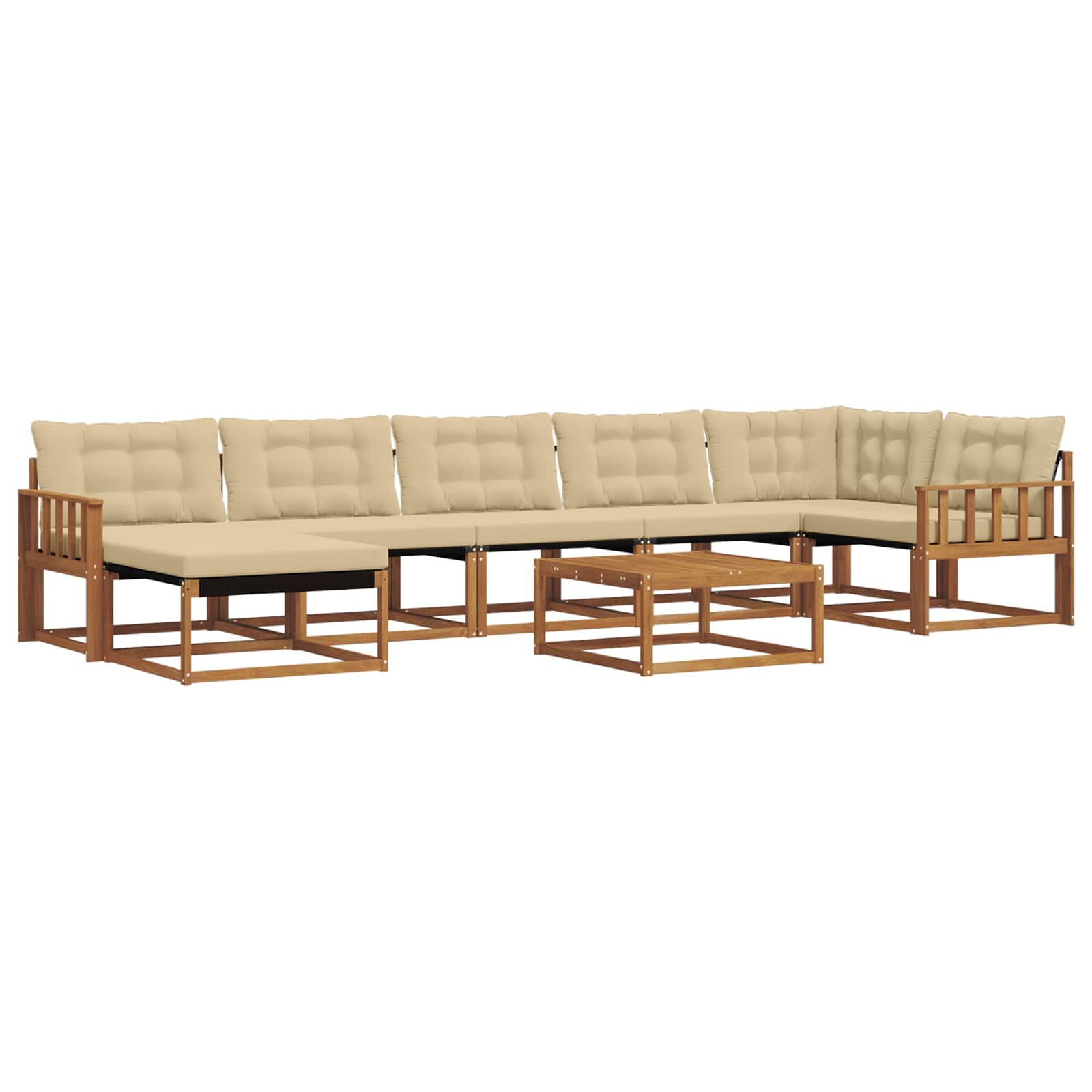 Buiten bankenset 22 pcs Natuurlijk en Beige Massief Acaciahout is nu te koop bij PeponiXL, paradijselijk wonen!