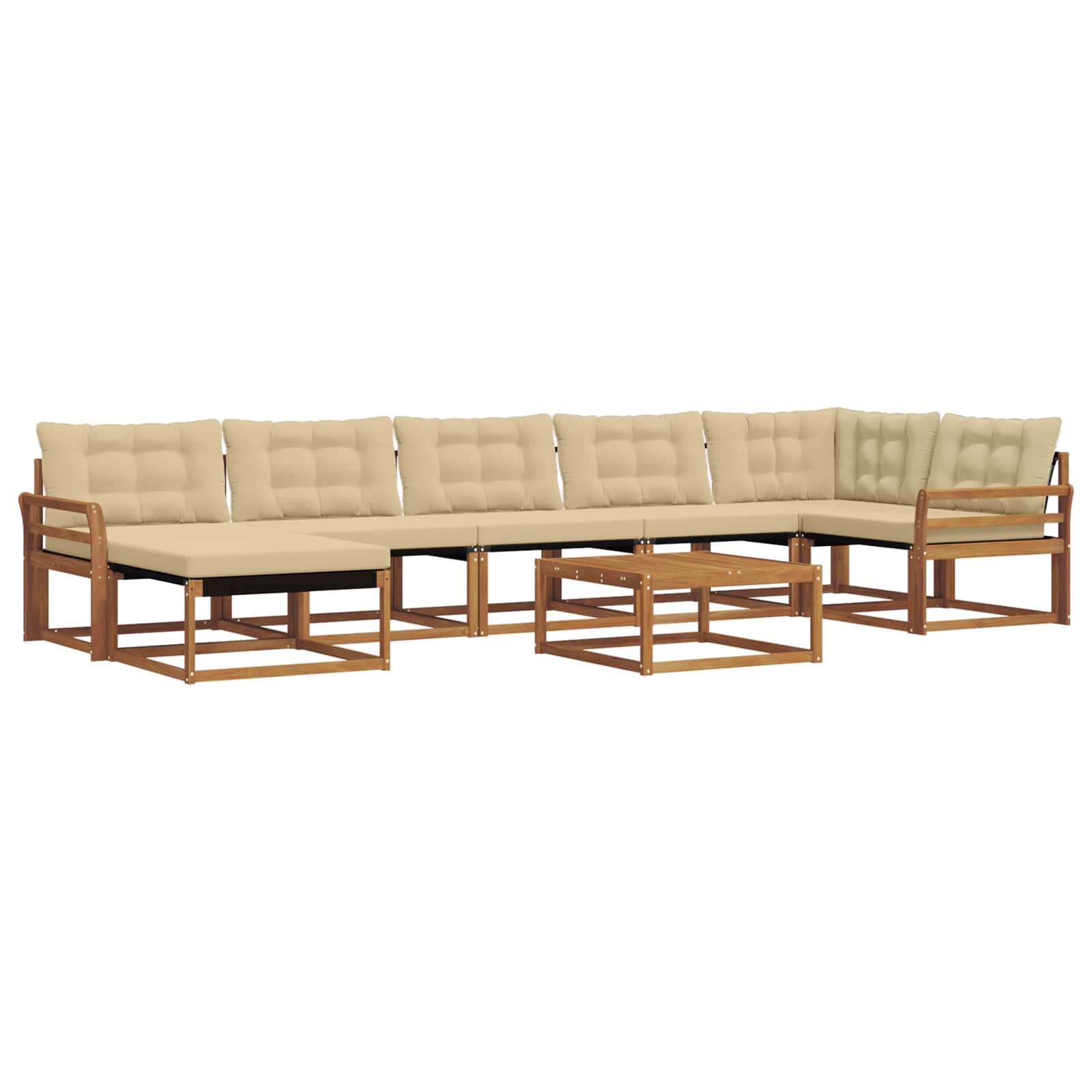 Buiten bankenset 22 pcs Natuurlijk en Beige Massief Acaciahout is nu te koop bij PeponiXL, paradijselijk wonen!
