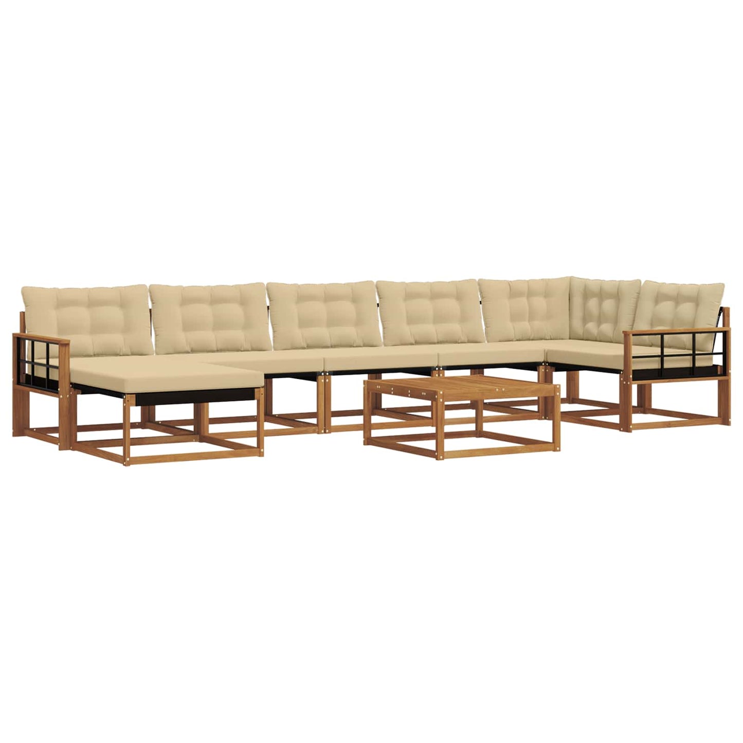 Buiten bankenset 22 pcs Natuurlijk en Beige Massief Acaciahout is nu te koop bij PeponiXL, paradijselijk wonen!
