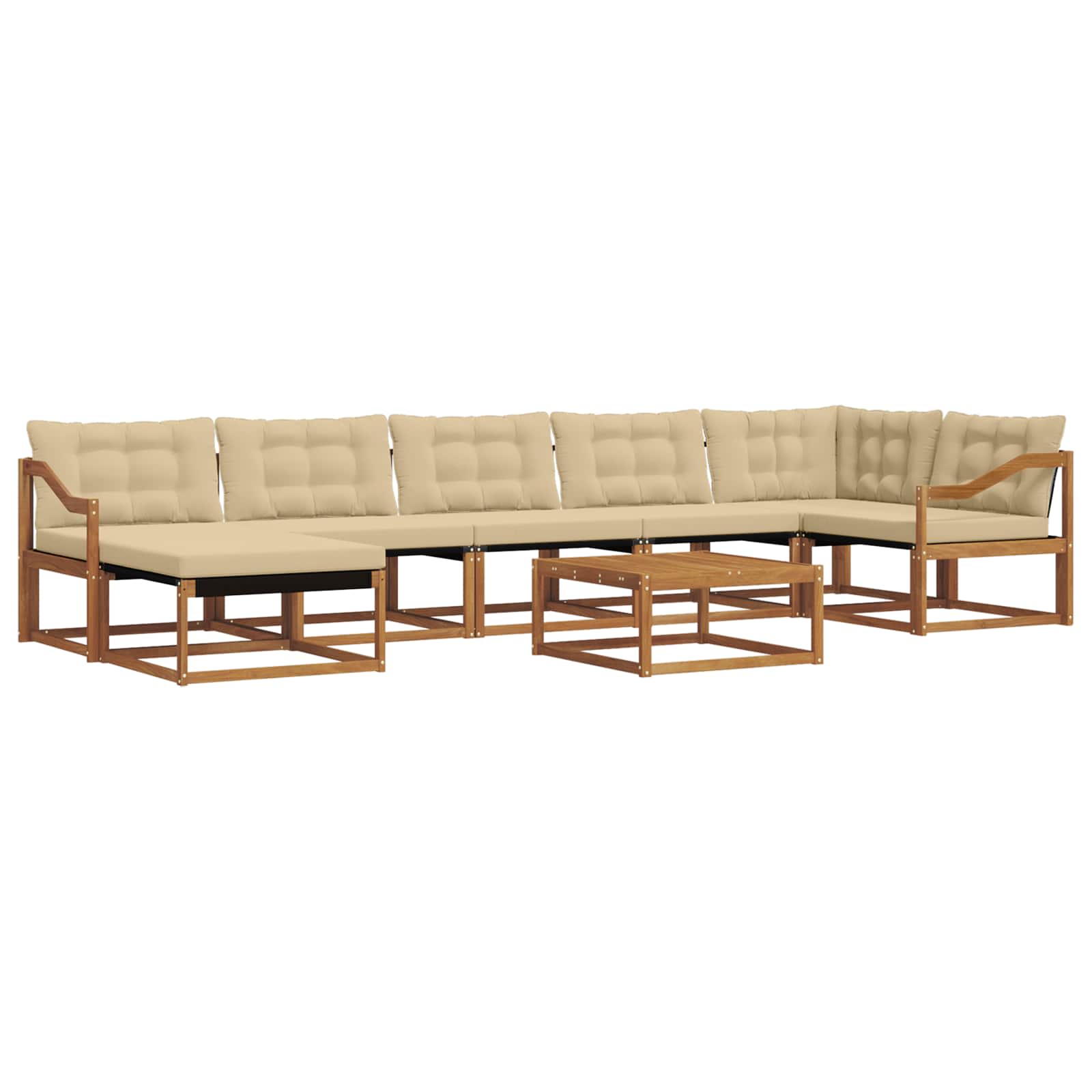 Buiten bankenset 22 pcs Natuurlijk en Beige Massief Acaciahout is nu te koop bij PeponiXL, paradijselijk wonen!