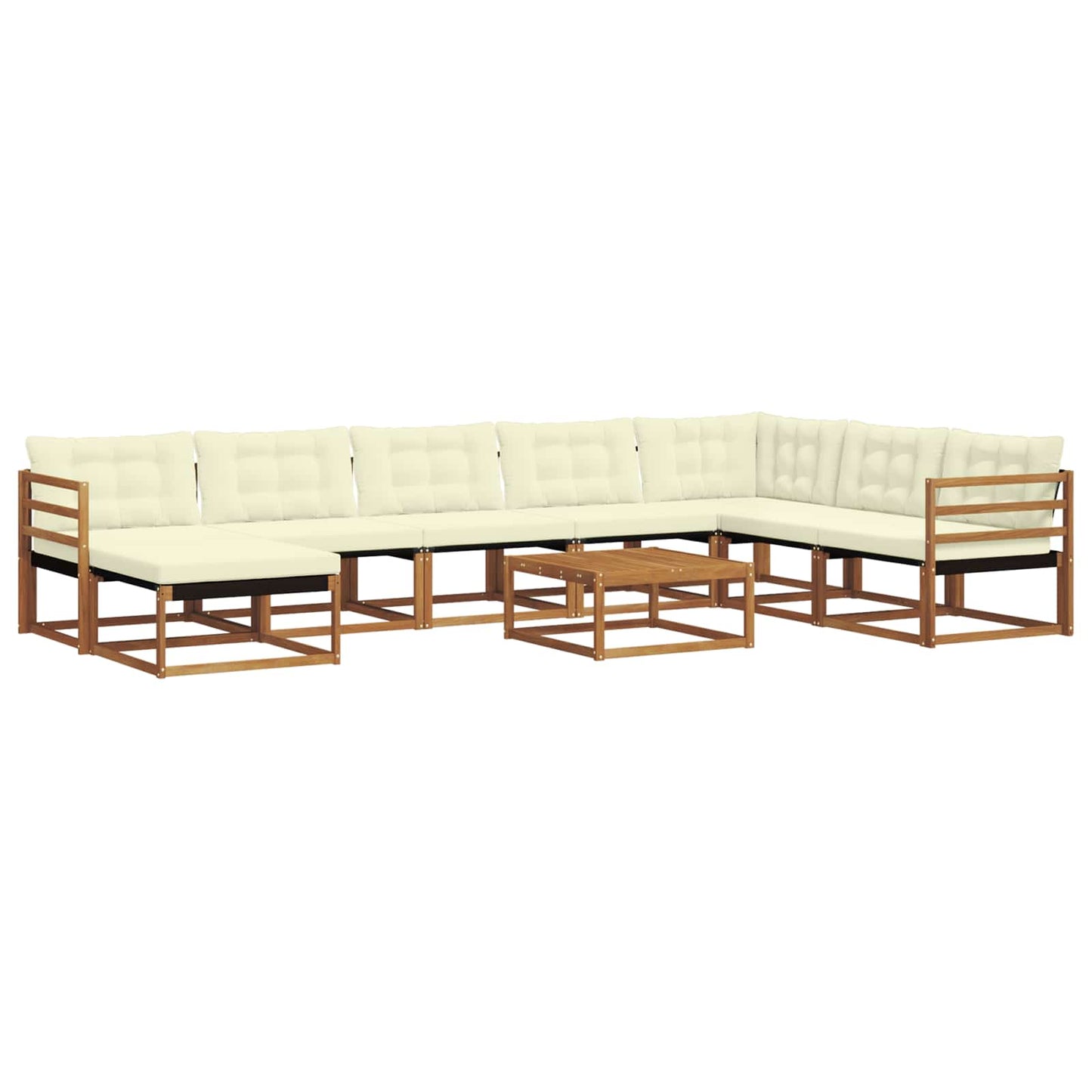 Buiten bankenset 9 pcs Natuurlijk en Crème Massief Acaciahout is nu te koop bij PeponiXL, paradijselijk wonen!