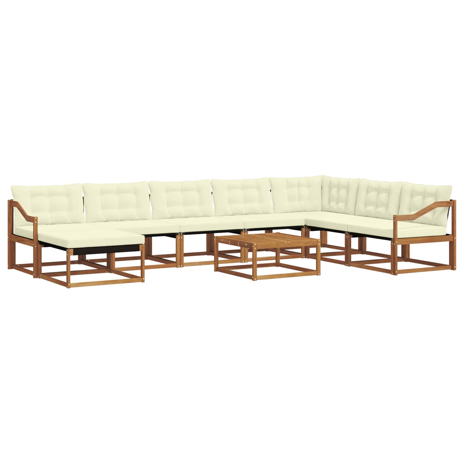 Buiten bankenset 9 pcs Natuurlijk en Crème Massief Acaciahout is nu te koop bij PeponiXL, paradijselijk wonen!