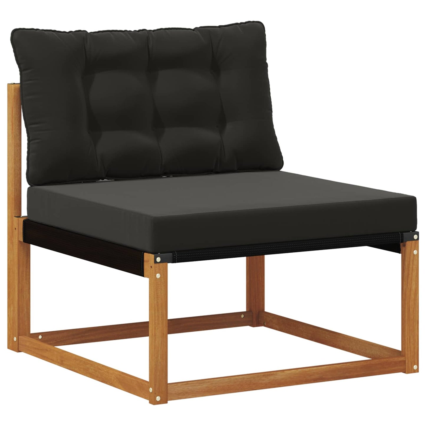 Buiten bankenset met kussen 6 pcs Natuurlijk en Zwart is nu te koop bij PeponiXL, paradijselijk wonen!