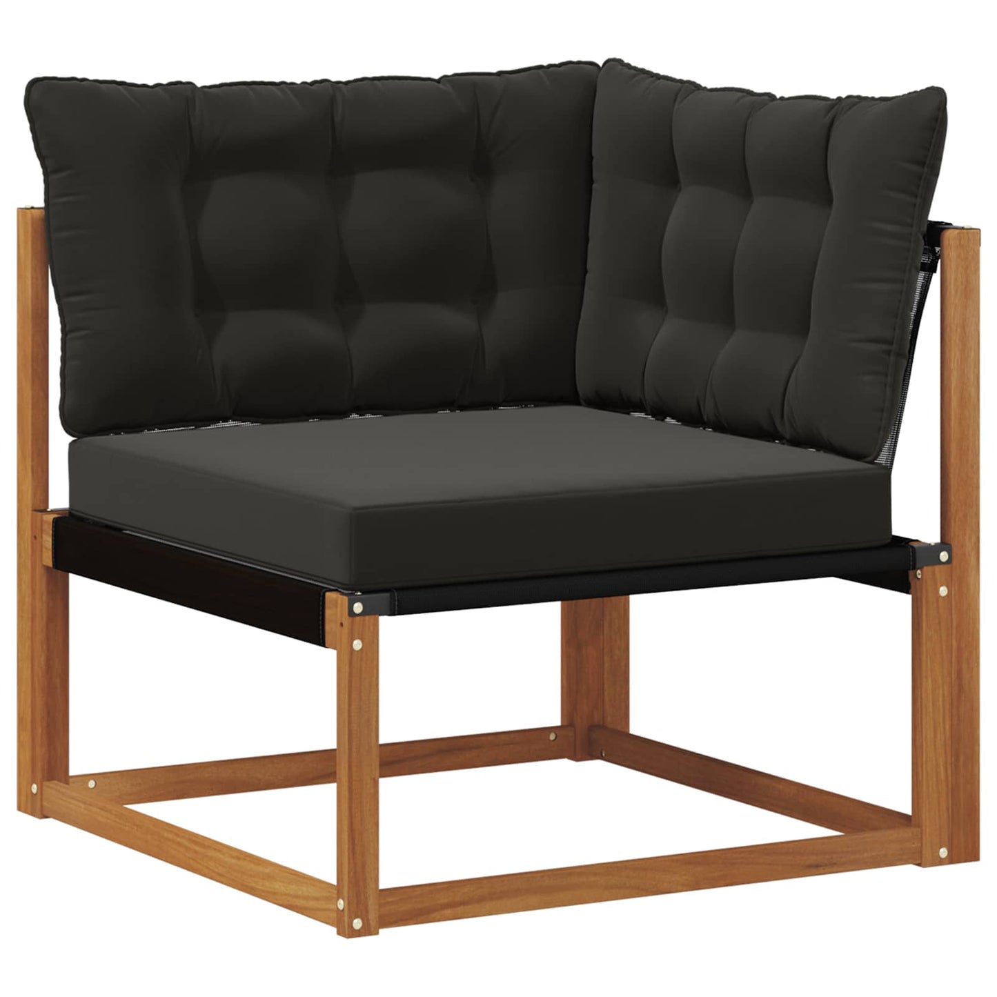 Buiten bankenset met kussen 6 pcs Natuurlijk en Zwart is nu te koop bij PeponiXL, paradijselijk wonen!