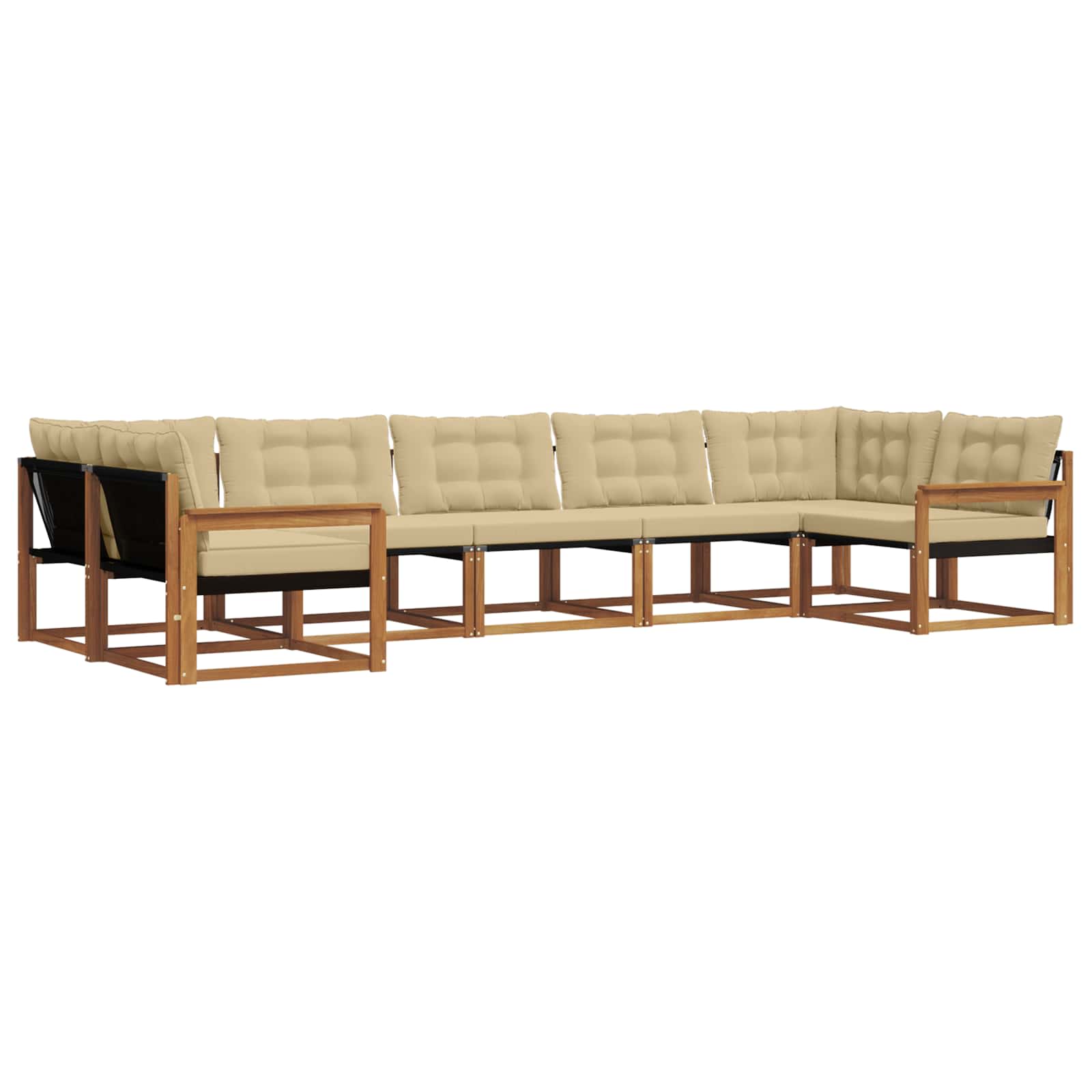 Buiten bankenset met kussen 7 pcs Natuurlijk en Beige is nu te koop bij PeponiXL, paradijselijk wonen!