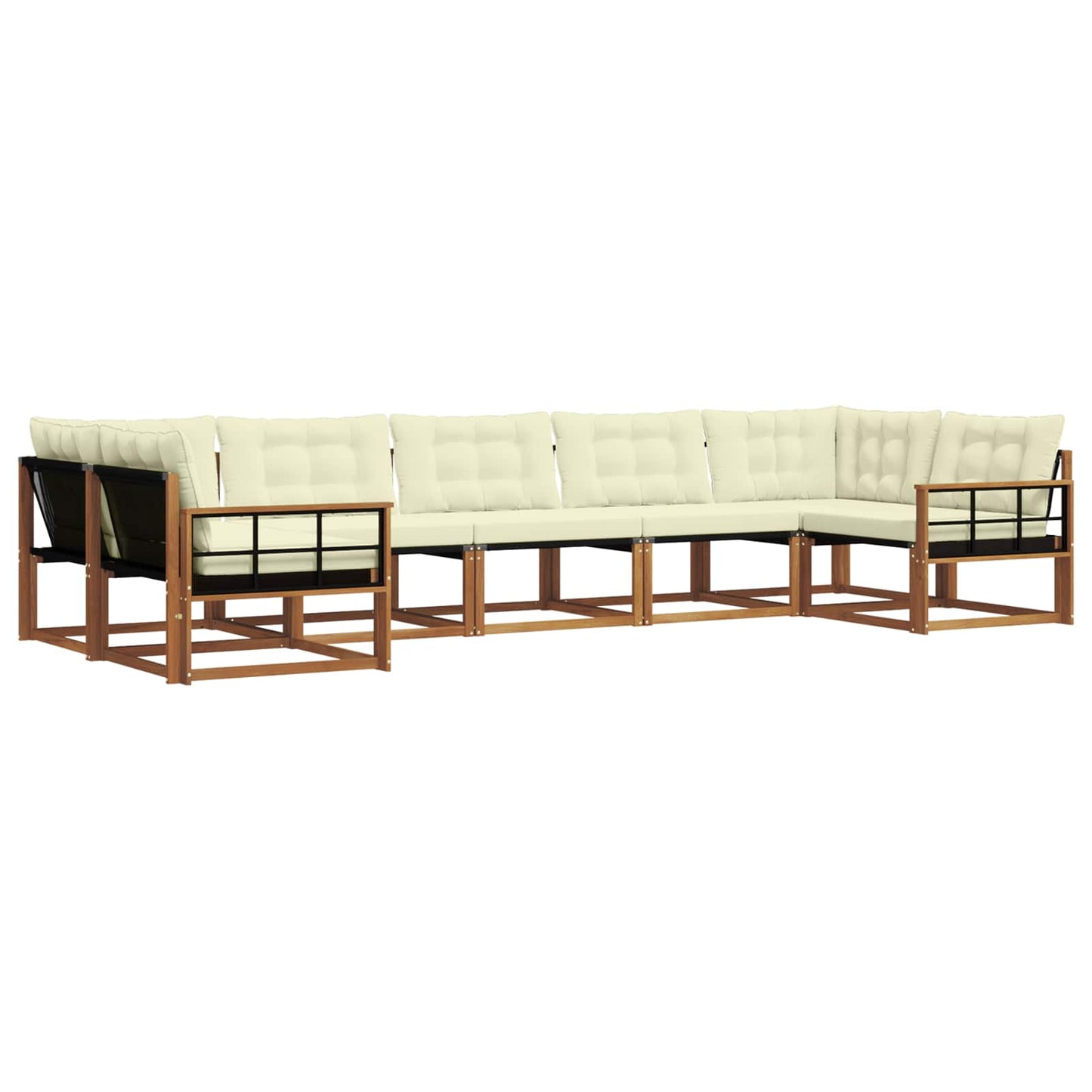 Buiten bankenset met kussen 7 pcs Natuurlijk en Crème is nu te koop bij PeponiXL, paradijselijk wonen!