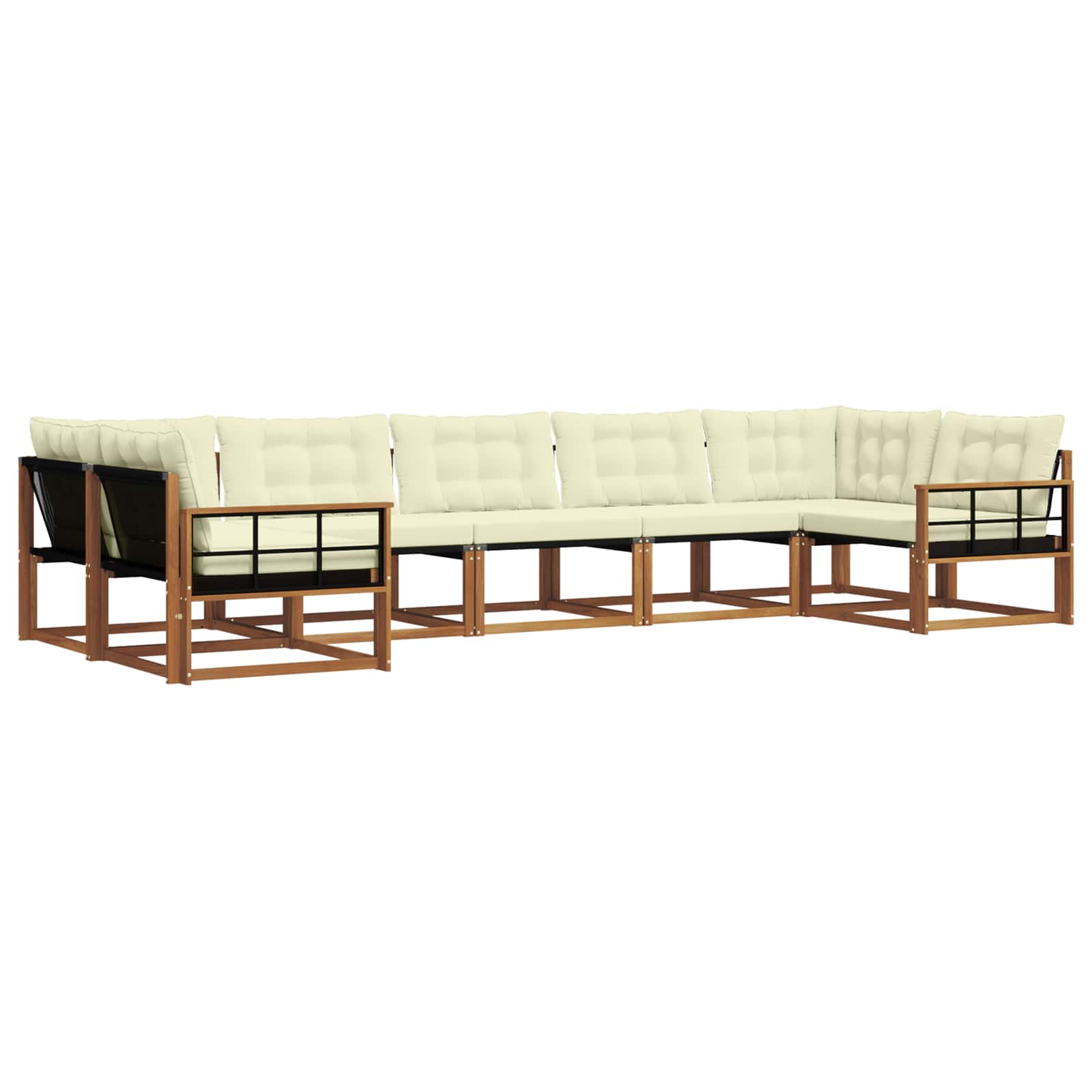 Buiten bankenset met kussen 7 pcs Natuurlijk en Crème is nu te koop bij PeponiXL, paradijselijk wonen!