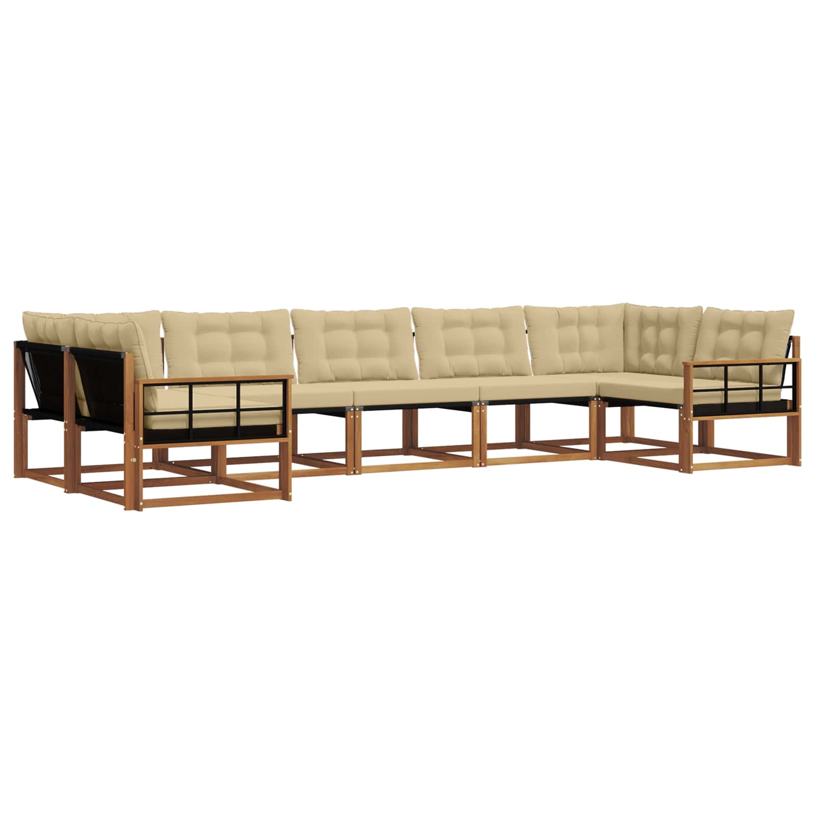 Buiten bankenset met kussen 7 pcs Natuurlijk en Beige is nu te koop bij PeponiXL, paradijselijk wonen!