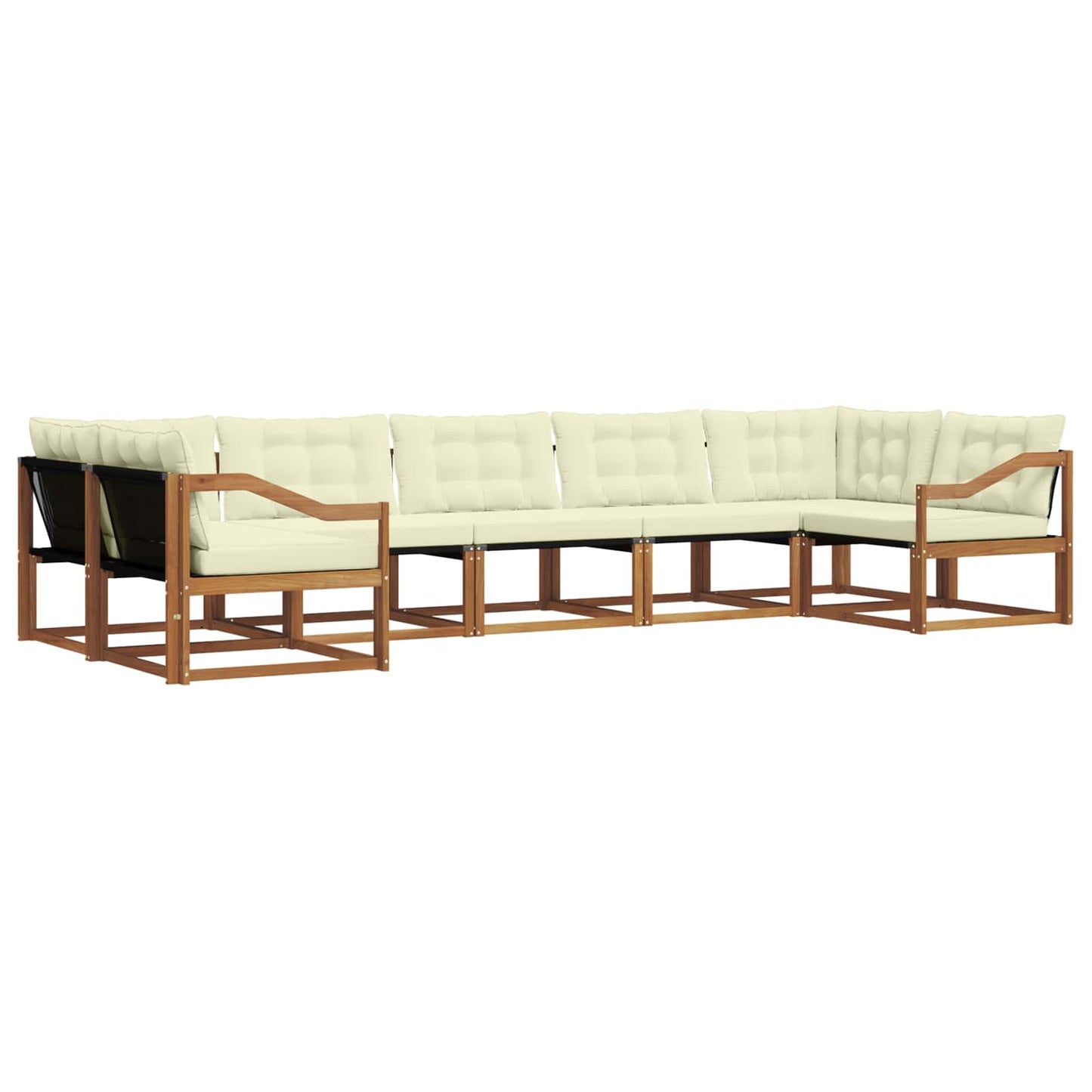 Buiten bankenset met kussen 7 pcs Natuurlijk en Crème is nu te koop bij PeponiXL, paradijselijk wonen!
