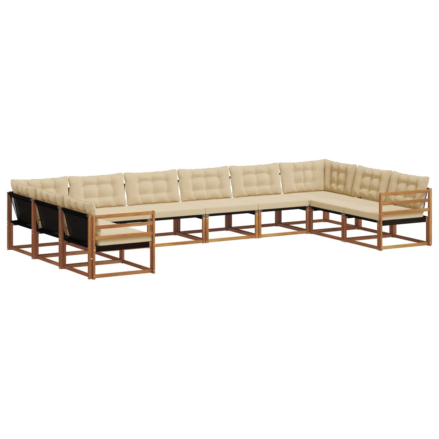 Buiten bankenset met kussen 10 pcs Natuurlijk en Beige is nu te koop bij PeponiXL, paradijselijk wonen!