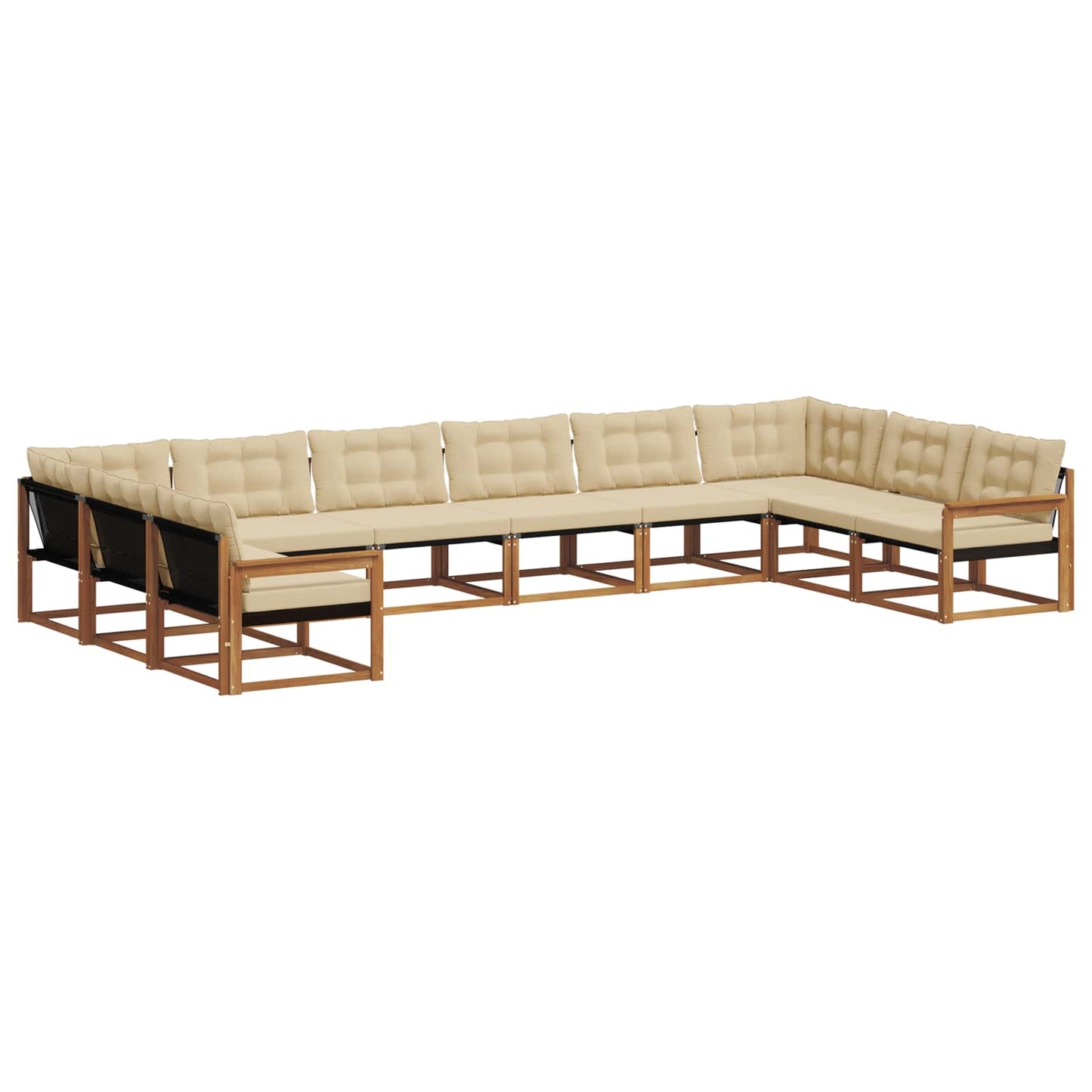 Buiten bankenset met kussen 10 pcs Natuurlijk en Beige is nu te koop bij PeponiXL, paradijselijk wonen!