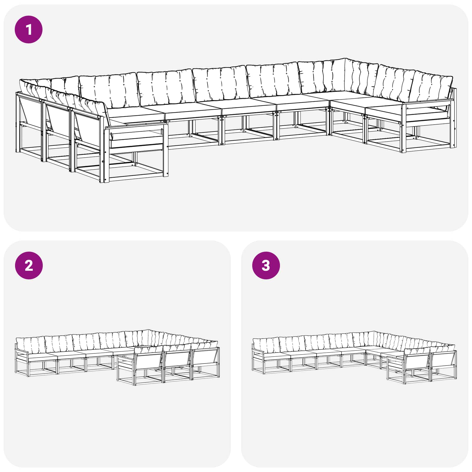 Buiten bankenset met kussen 10 pcs Natuurlijk en Beige is nu te koop bij PeponiXL, paradijselijk wonen!