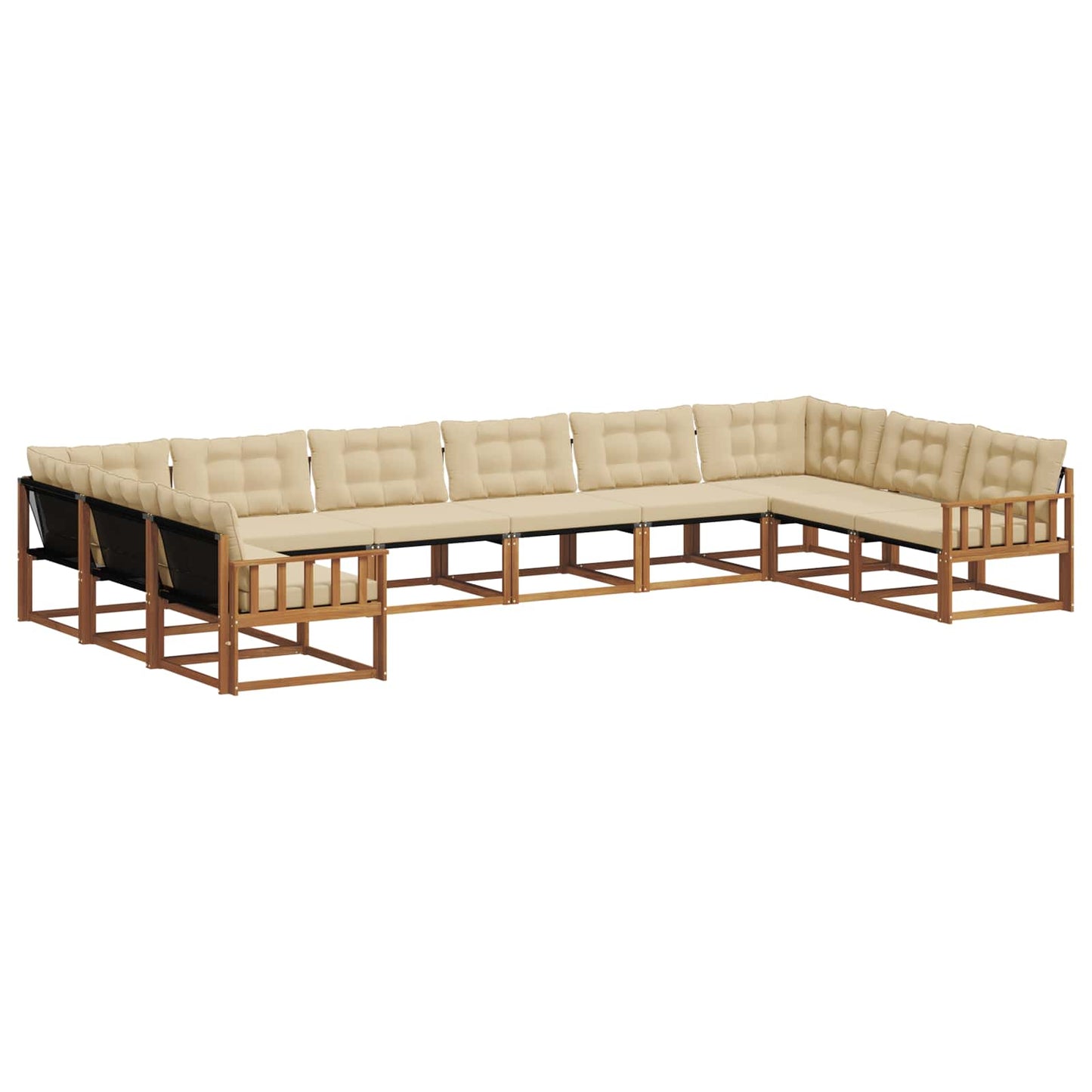 Buiten bankenset met kussen 10 pcs Natuurlijk en Beige is nu te koop bij PeponiXL, paradijselijk wonen!
