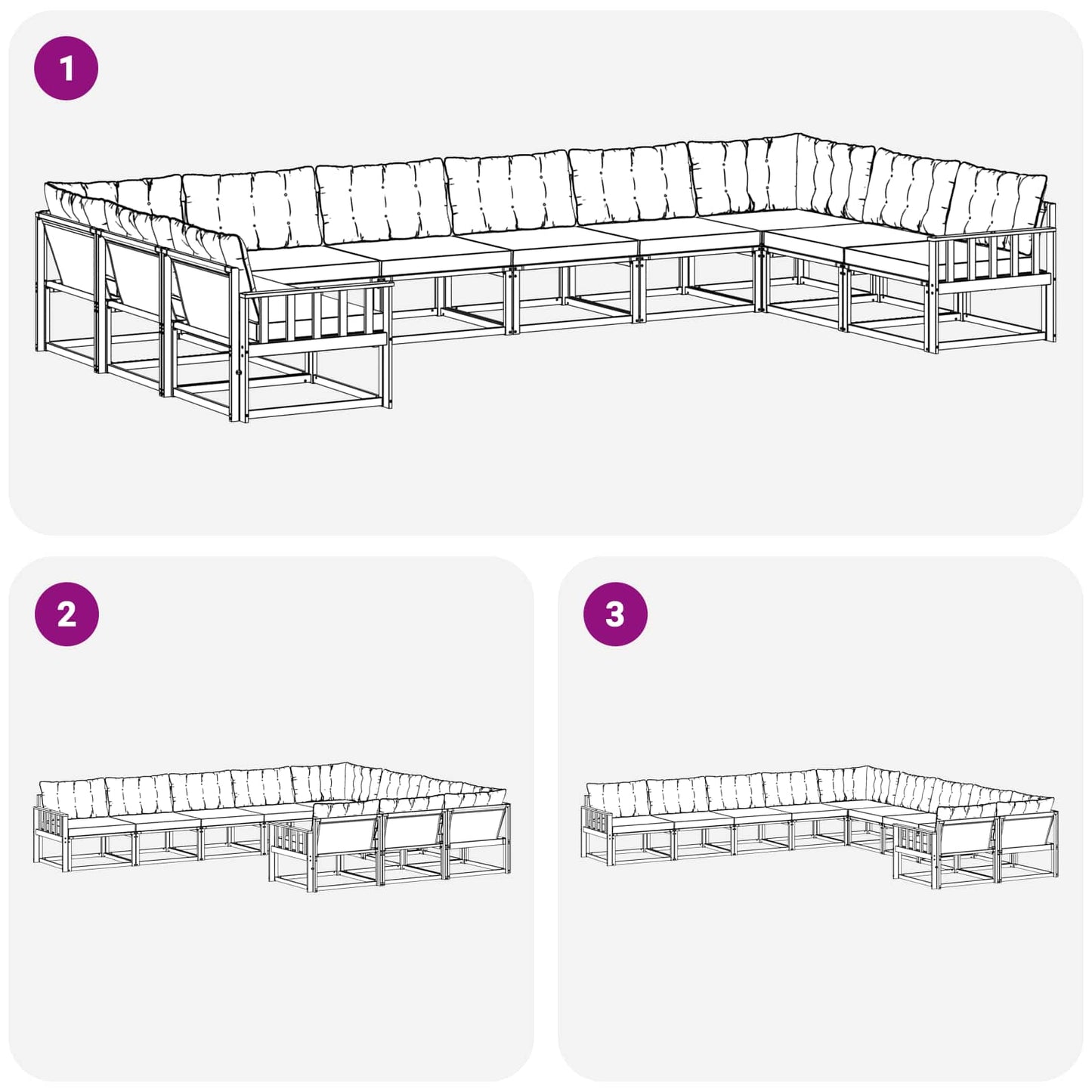 Buiten bankenset met kussen 10 pcs Natuurlijk en Beige is nu te koop bij PeponiXL, paradijselijk wonen!